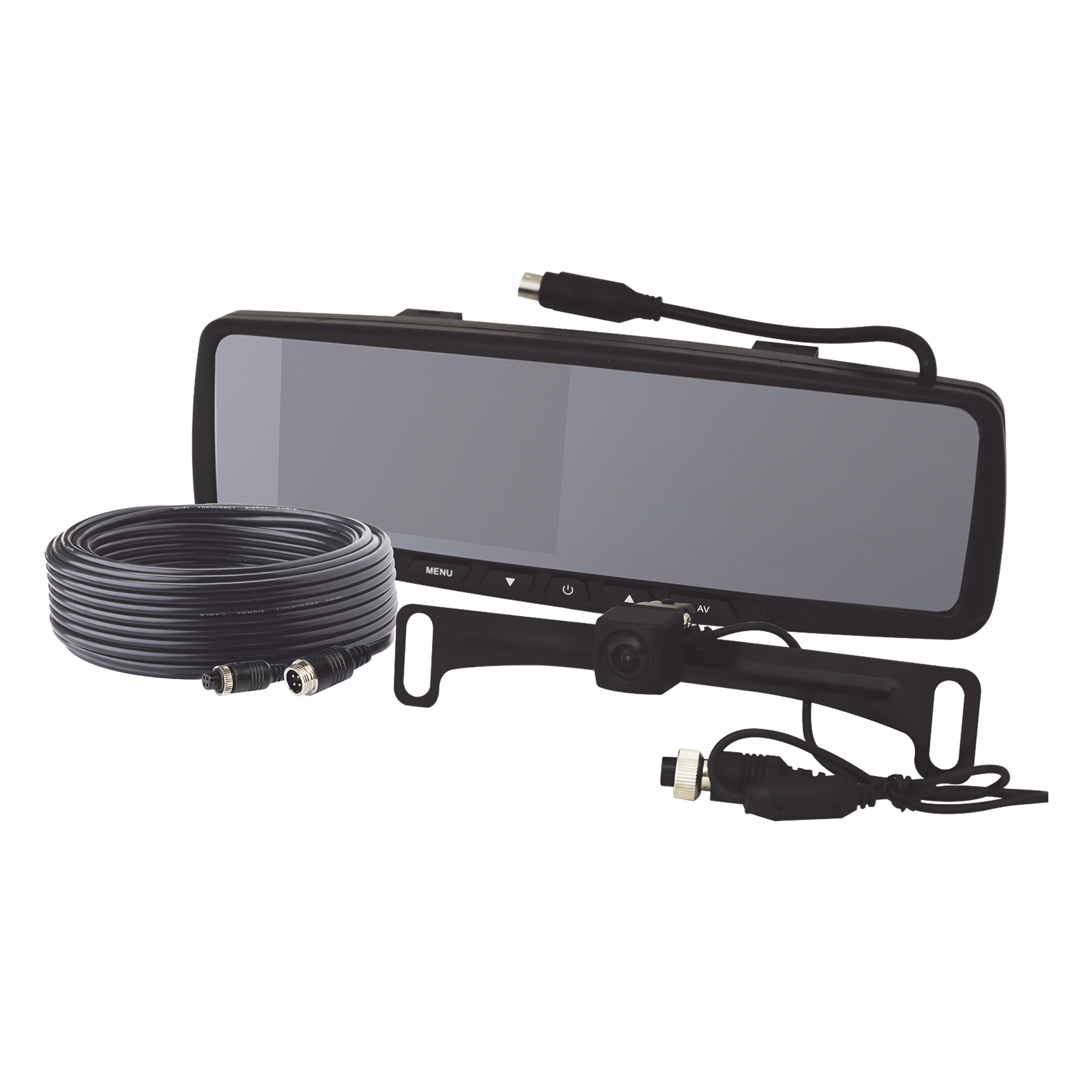 Monitor Retrovisor con Cámara de Reversa / Pantalla LCD 4.3'' / Ángulo 170° / IP69K / Sistema 2 Cámaras — ECCO · SKU EC4210BK