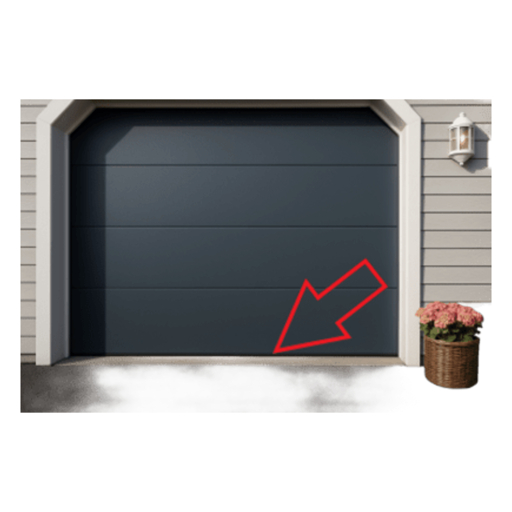 Sello Inferior para Puerta de Garage / 20 Pies (65.6 ft) de Ancho / Caucho Sintético de Alta Resistencia / Diseño Rígido y Flexible