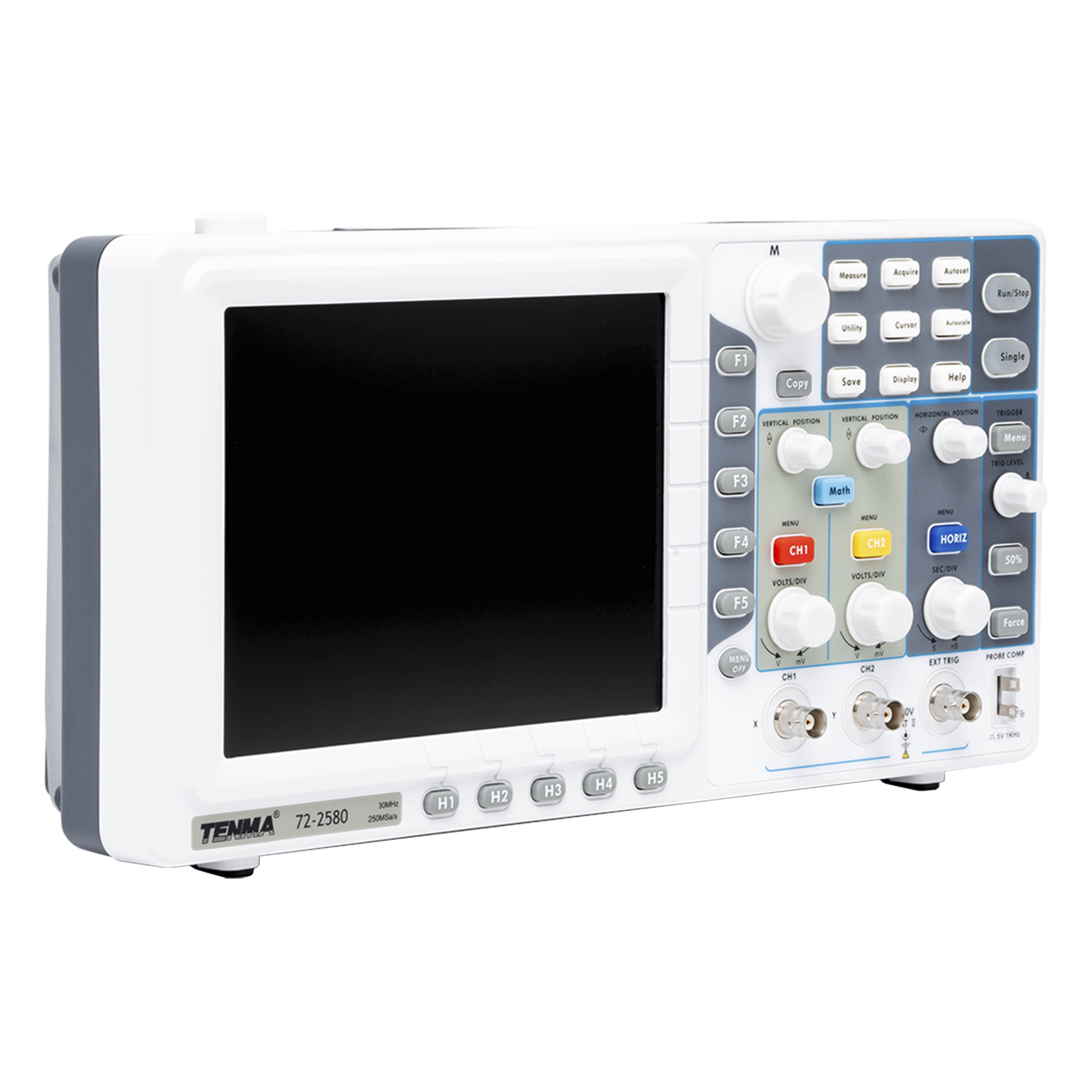 Osciloscopio Análogo de Mesa / 2 Canales + 1 Externo / 30 MHz / 250 MS/s / Pantalla LCD 8' / USB 2.0 y LAN