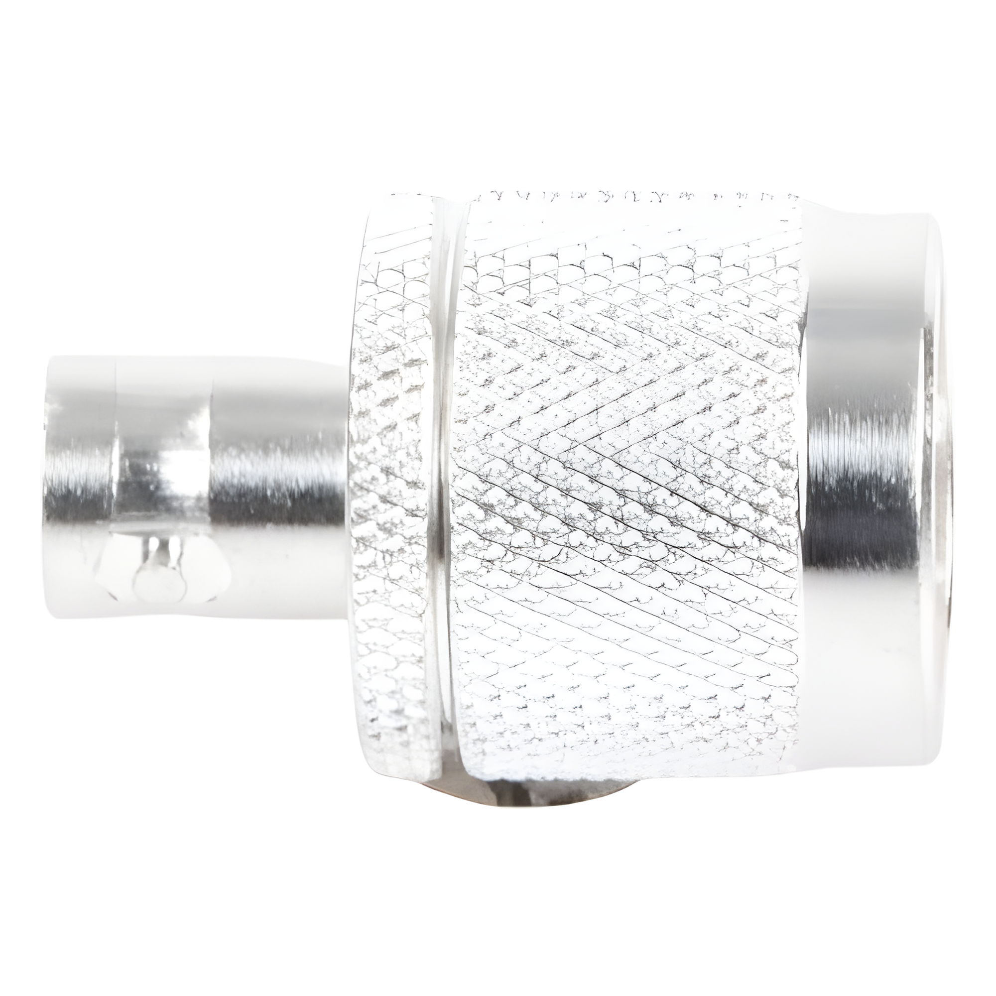 Adaptador de Conector RF / N Macho a BNC Hembra / Montaje en Línea / Cuerpo Bronce Plateado / Contacto Oro / Aislante Teflón