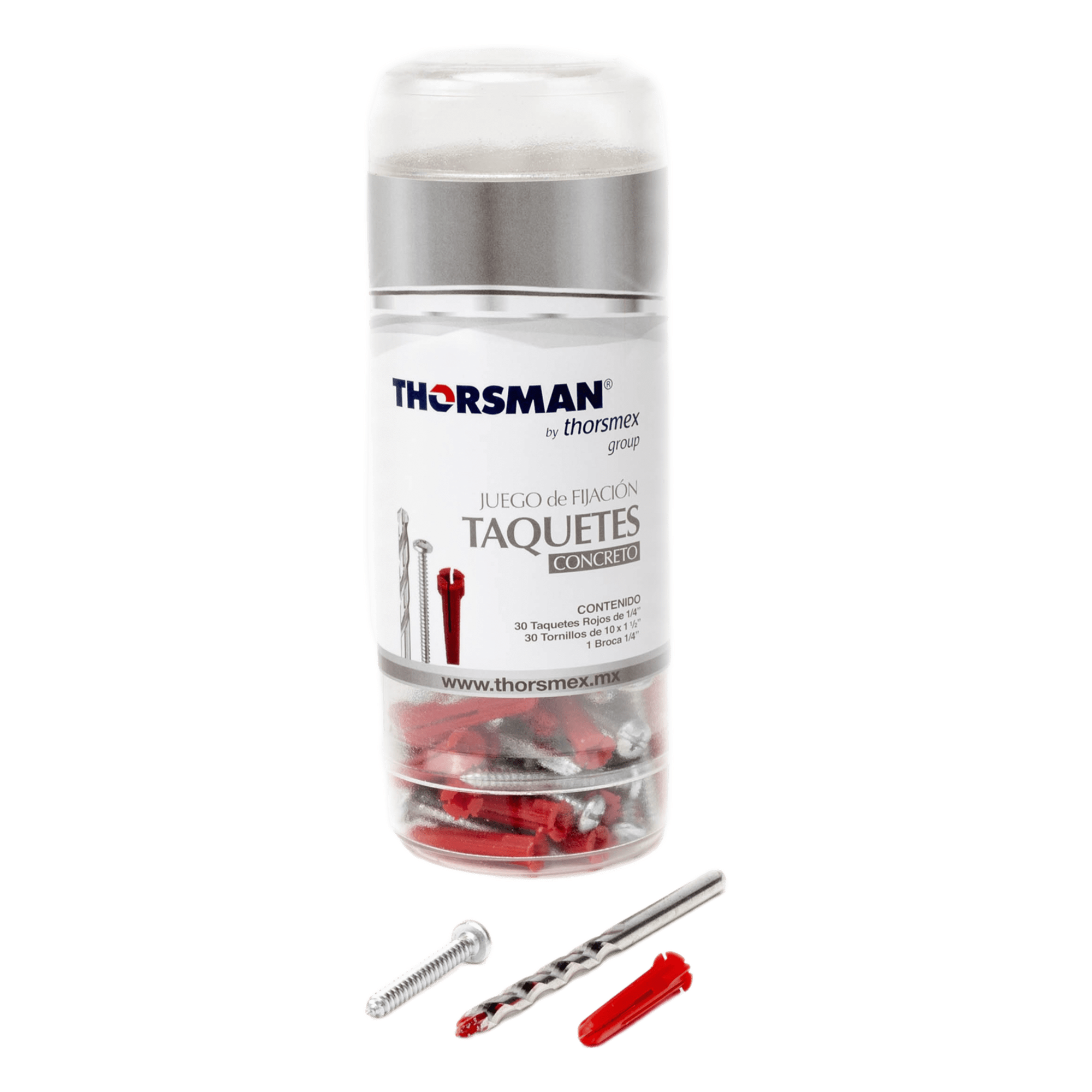 Kit de Fijación para Concreto / Doble Expansión Multidireccional / Carga 60 kg / 30 Taquetes 1/4" / Rango Térmico -50°C a +80°C — THORSMAN · SKU TH-KITTP