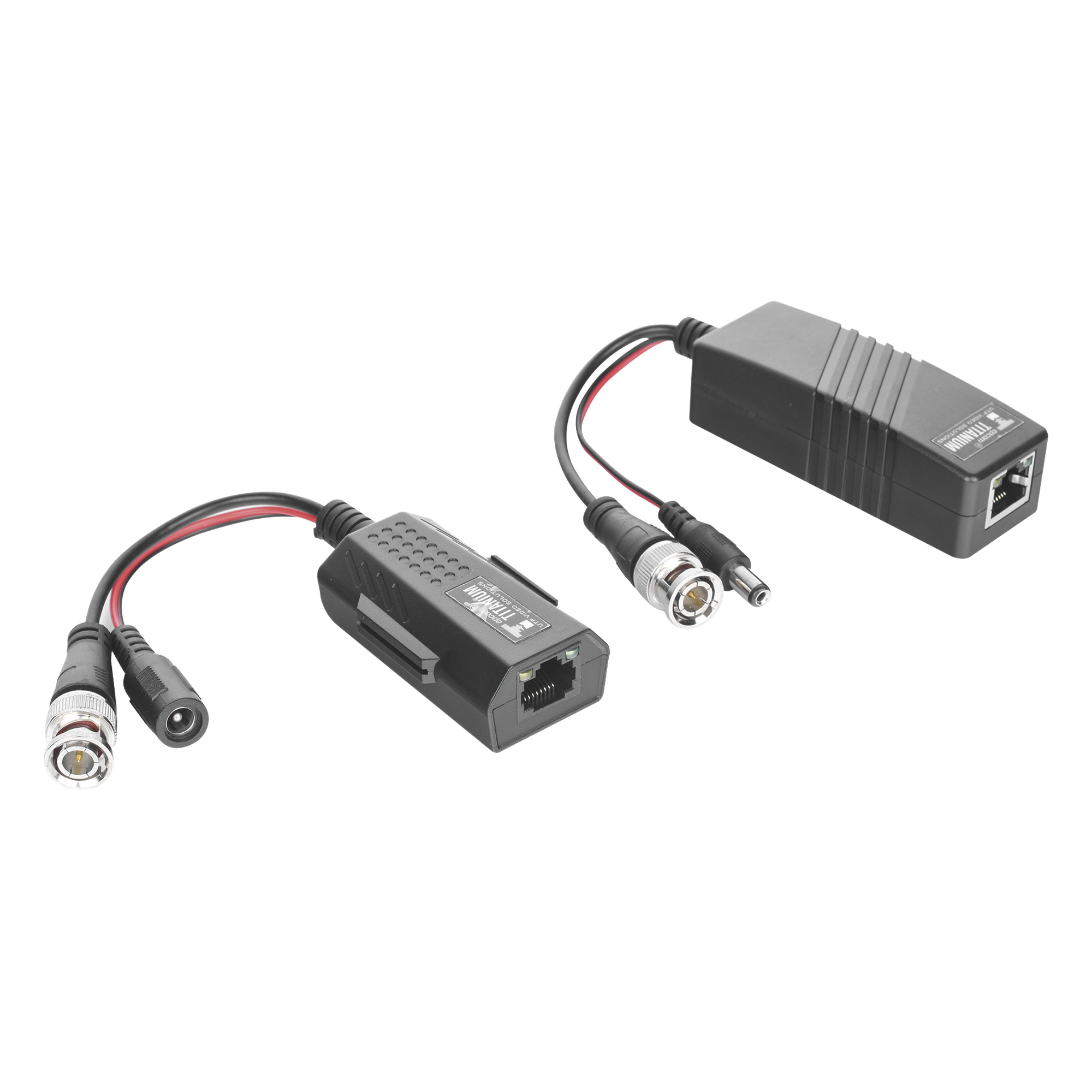 Kit de transceptores activos TURBO HD. Convierte 36/24 Vcc a 12 Vcc regulados, a través de cable  UTP Cat5e / 6. Transmision de 200 m (Revisar tabla de resoluciones ) 