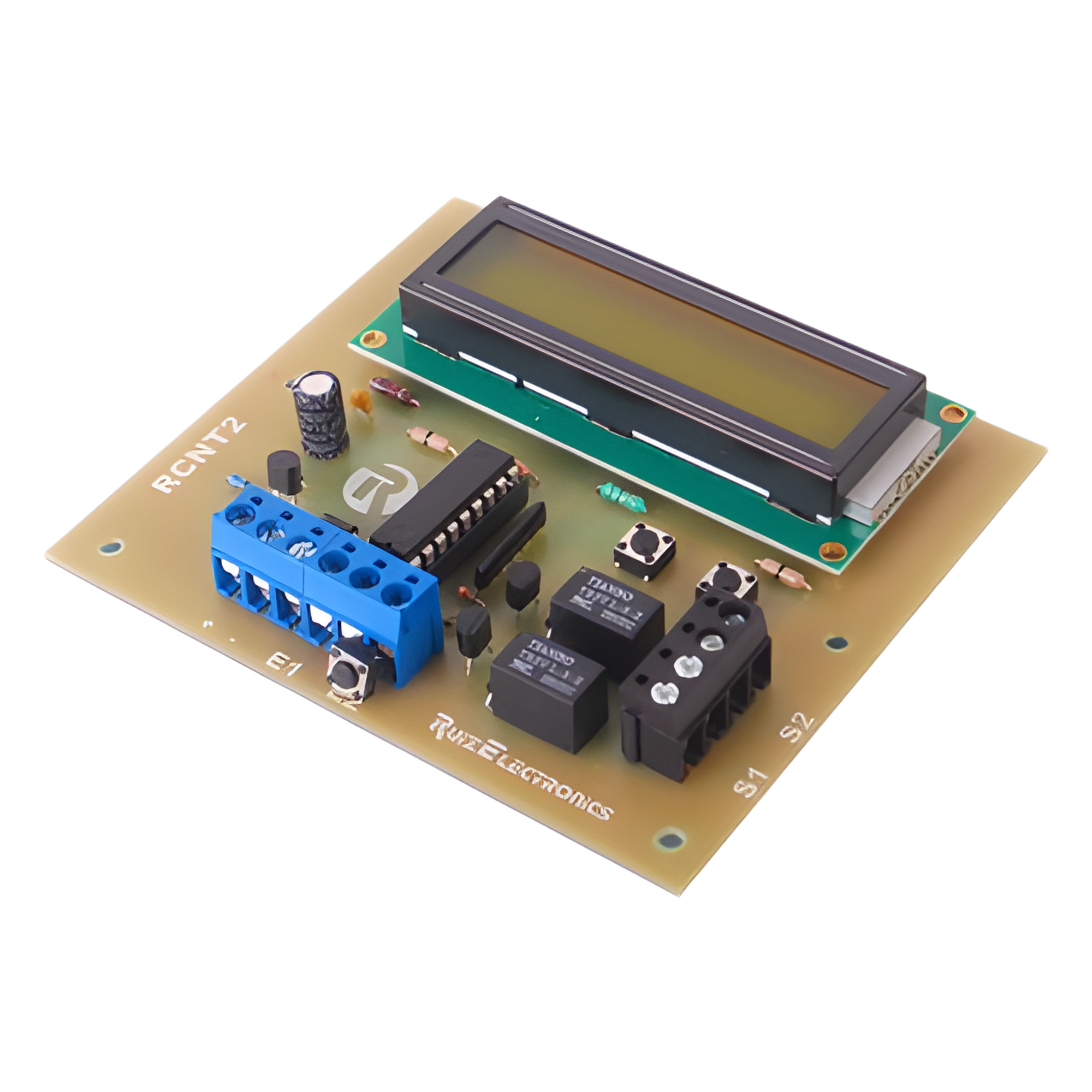 Tarjeta Contadora de Eventos / 2 Entradas y 2 Salidas de Contacto Seco / 12 VDC / 65536 Eventos / 3.9x3.5x0.8 in — Ruiz Electronics · SKU RCNT2