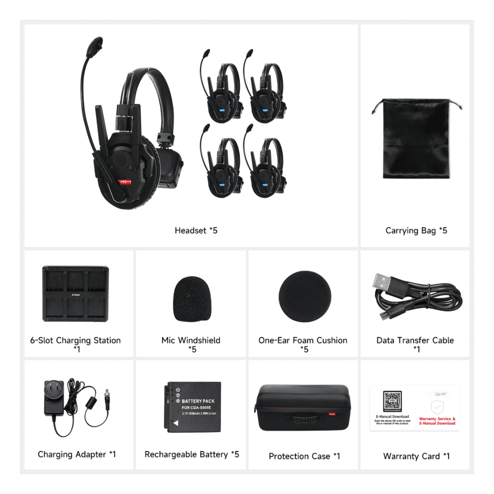 Kit Intercomunicadores Inalámbricos / Full-Duplex Simultáneo / Alcance 500 m (1640 ft) / Latencia 80 ms / AEC 2.0 / Batería 24 Hrs / USB-C / Hasta 13 Unidades