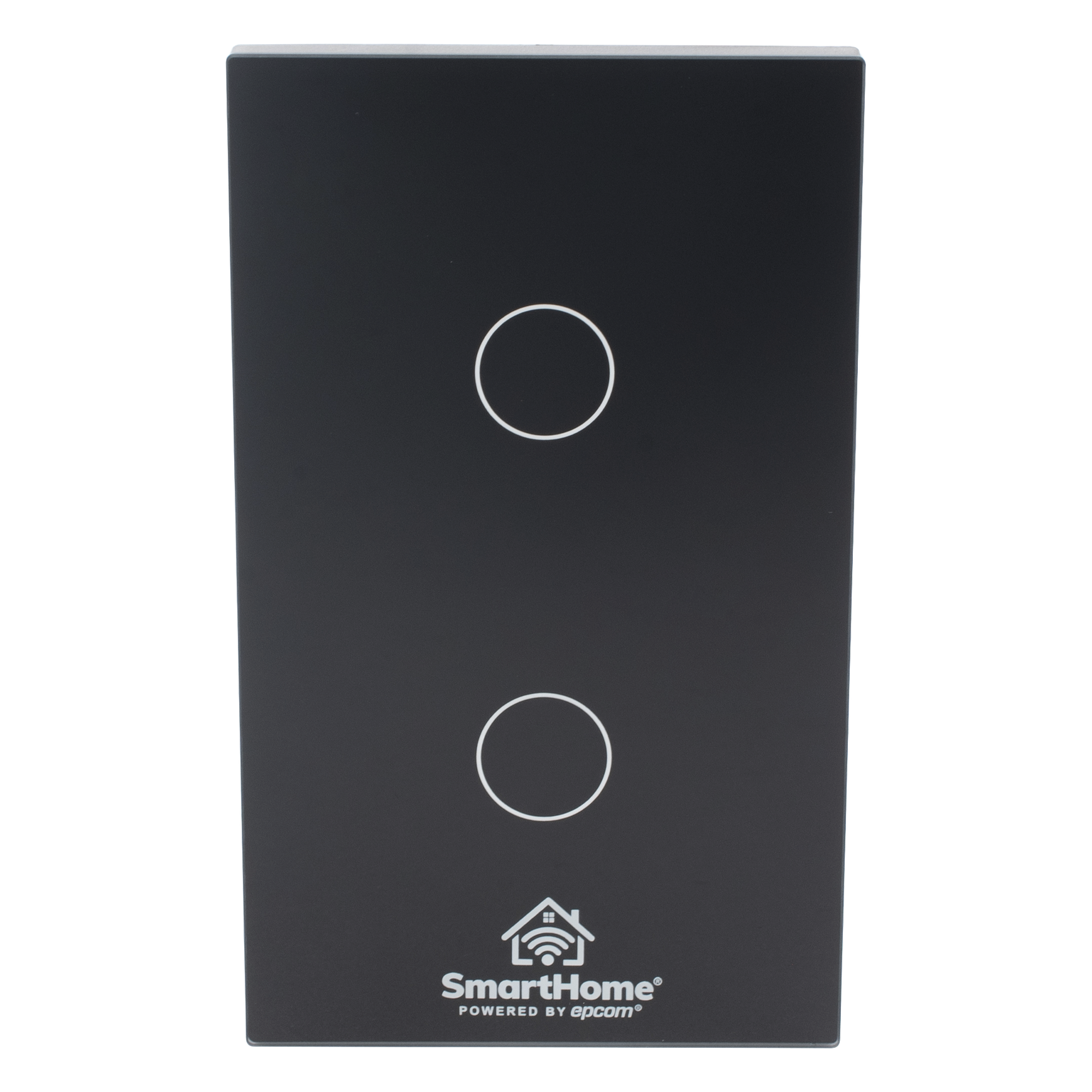 Interruptor Inteligente Wi-Fi / Control de 2 Circuitos / 800 W por Canal / 100-250 V / Wi-Fi 2.4 GHz / Compatible con Asistentes de Voz — SMARTHOME BY EPCOM · SKU SHS412W