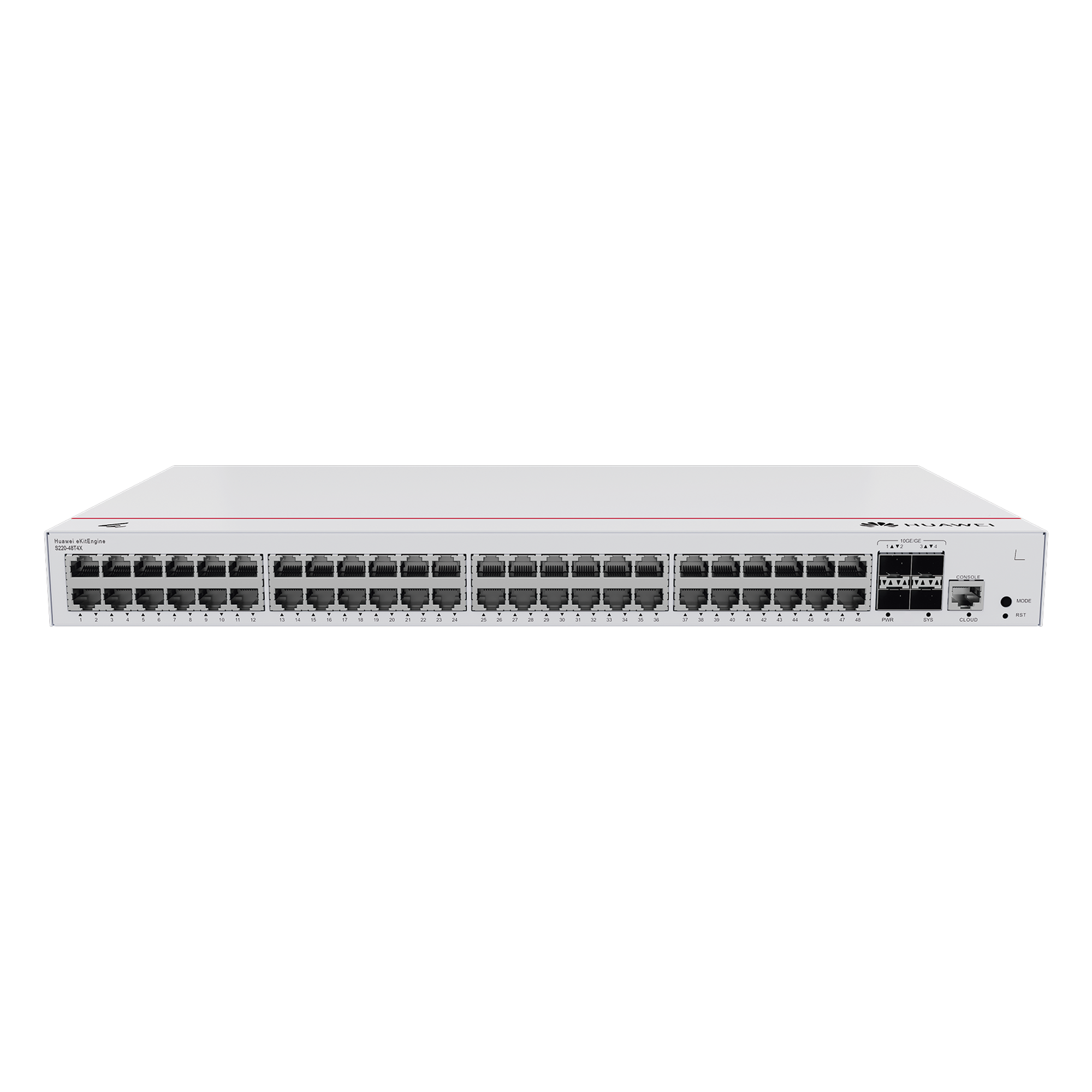 Switch Administrable Capa 2 / 48 Puertos Gigabit / 4 Uplink 10GE SFP+ / 176 Gbps / 131 Mpps / Gestión en Nube Gratuita — HUAWEI · SKU S220-48T4X
