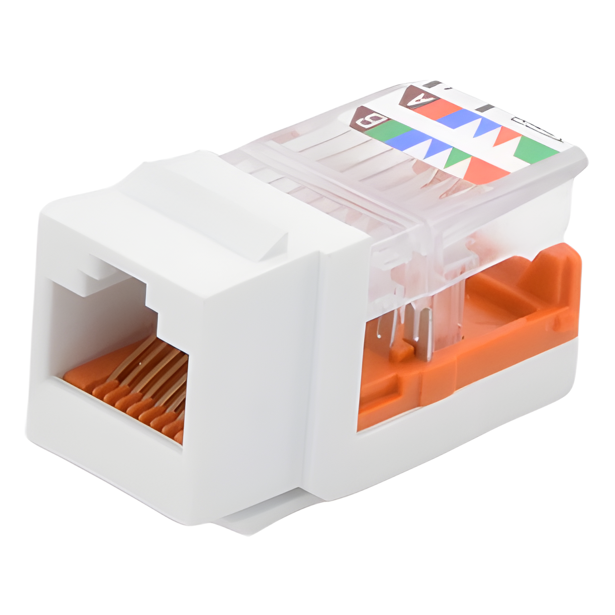 Módulo Jack Keystone / Cat 5e / Clase D / RJ45 / Leadframe / T568A/B / Sin Blindaje / Blanco