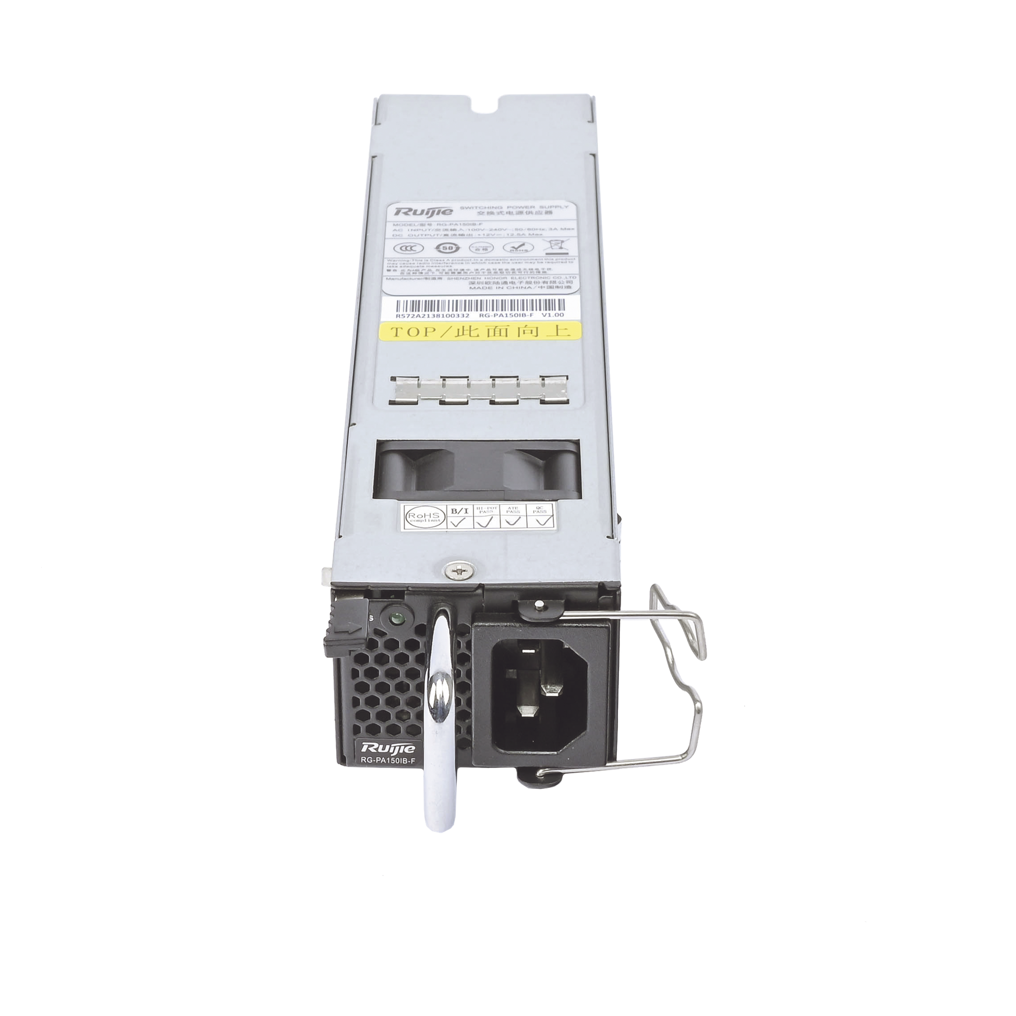 Fuente de Energía Modular / 150W / 80 Plus / Diseño Rack 19" / Protección Sobrecarga y Cortocircuito — RUIJIE · SKU RG-PA150IB-F