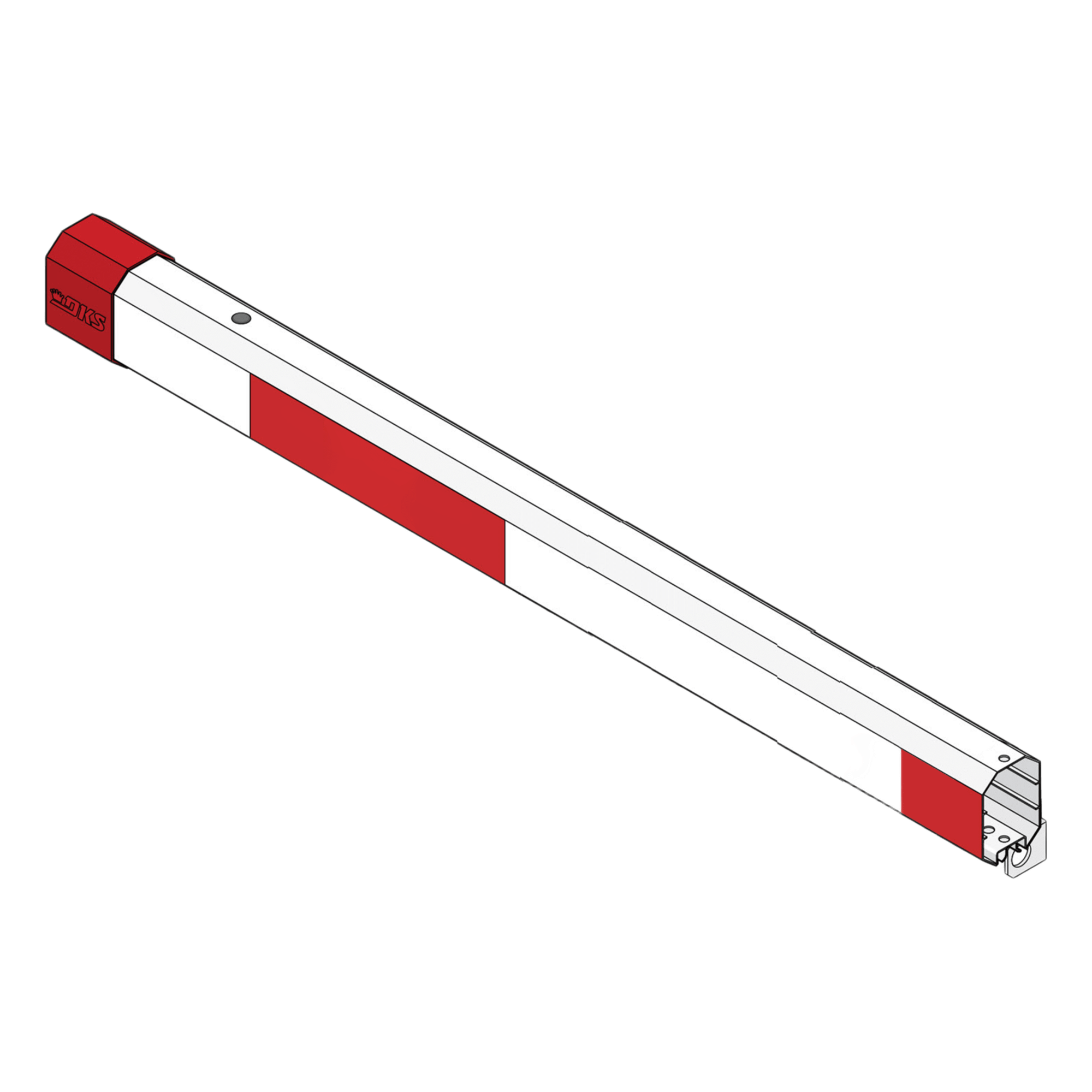 Brazo Octagonal para Barrera Vehicular / Aluminio 4.26 m (14 ft) / Reflectantes Integrados / Compatible Iluminación Rojo-Verde / Diseño Modular — DKS DOORKING · SKU 1601-555