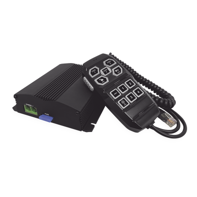 Sirena Vehicular / 100W / Multivoltaje 12~24 VCD / 22 Ciclos de Tono / 4 Salidas Auxiliares / Megafonía y Radio Integradas — SIGNALPRO · SKU SP104