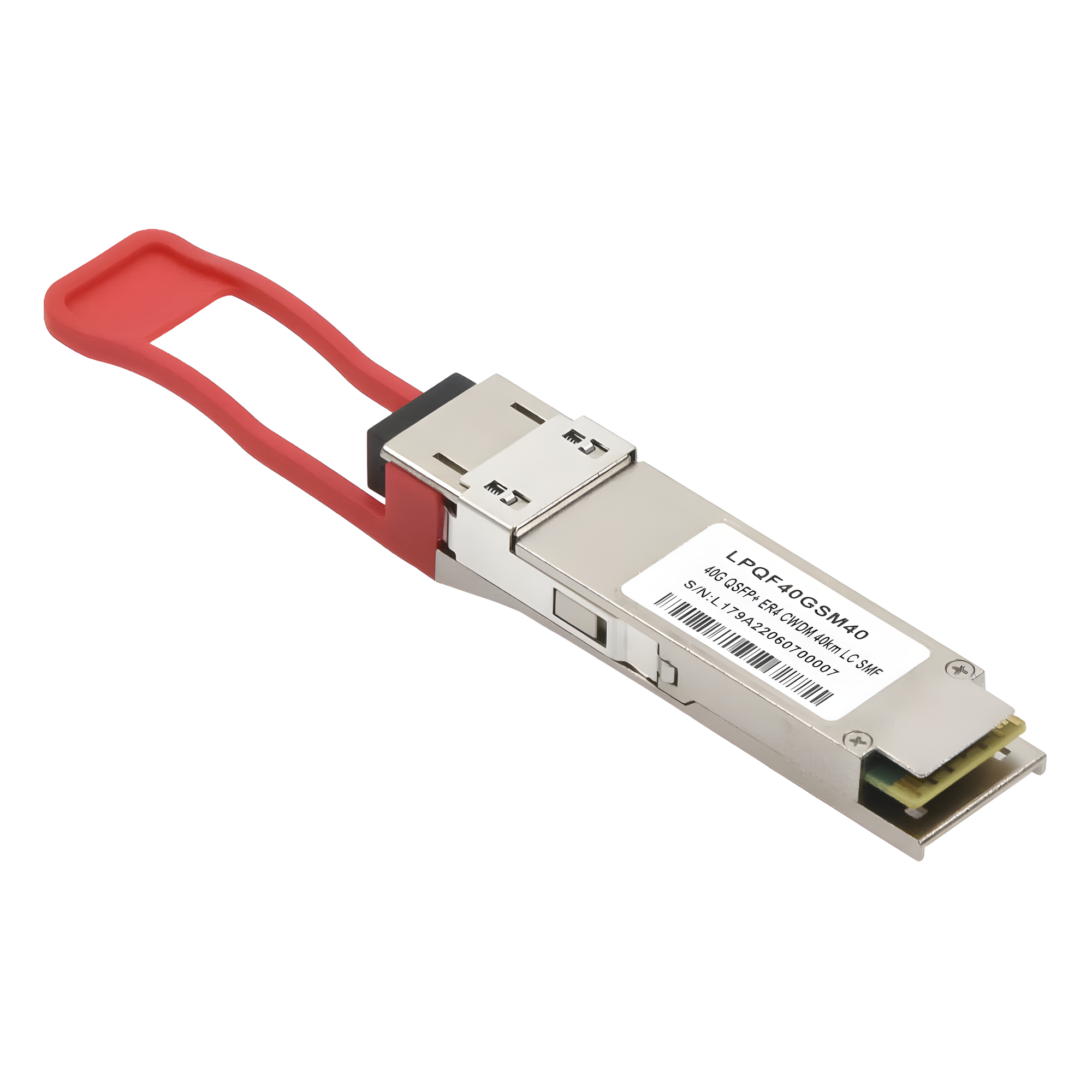 Transceptor Óptico QSFP+ / 40 Gbps / Monomodo 1310 nm / Alcance 40 km / LC/UPC Dúplex / DDM