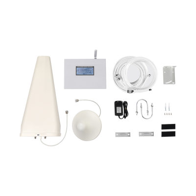 Amplificador de Señal Celular / Doble Banda 850 y 1900 MHz / Ganancia 70 dB / Cobertura 600 m² / 2G y 3G / Kit Completo — EPCOM · SKU EP-DB-3G