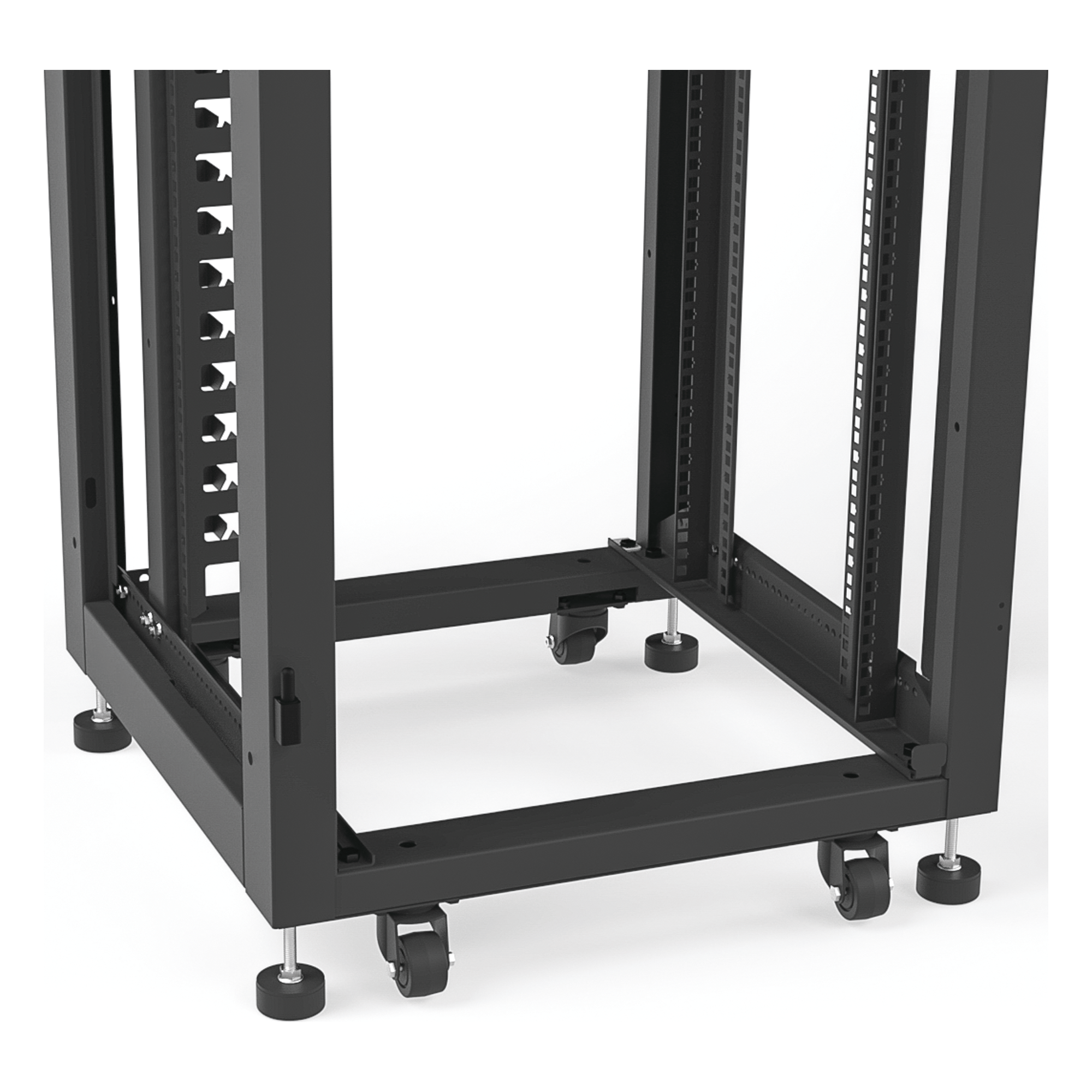 Gabinete Rack 19" / 42UR / 600 x 600 mm / Puerta Seguridad 3 Puntos / Cristal Templado / Laterales Desmontables