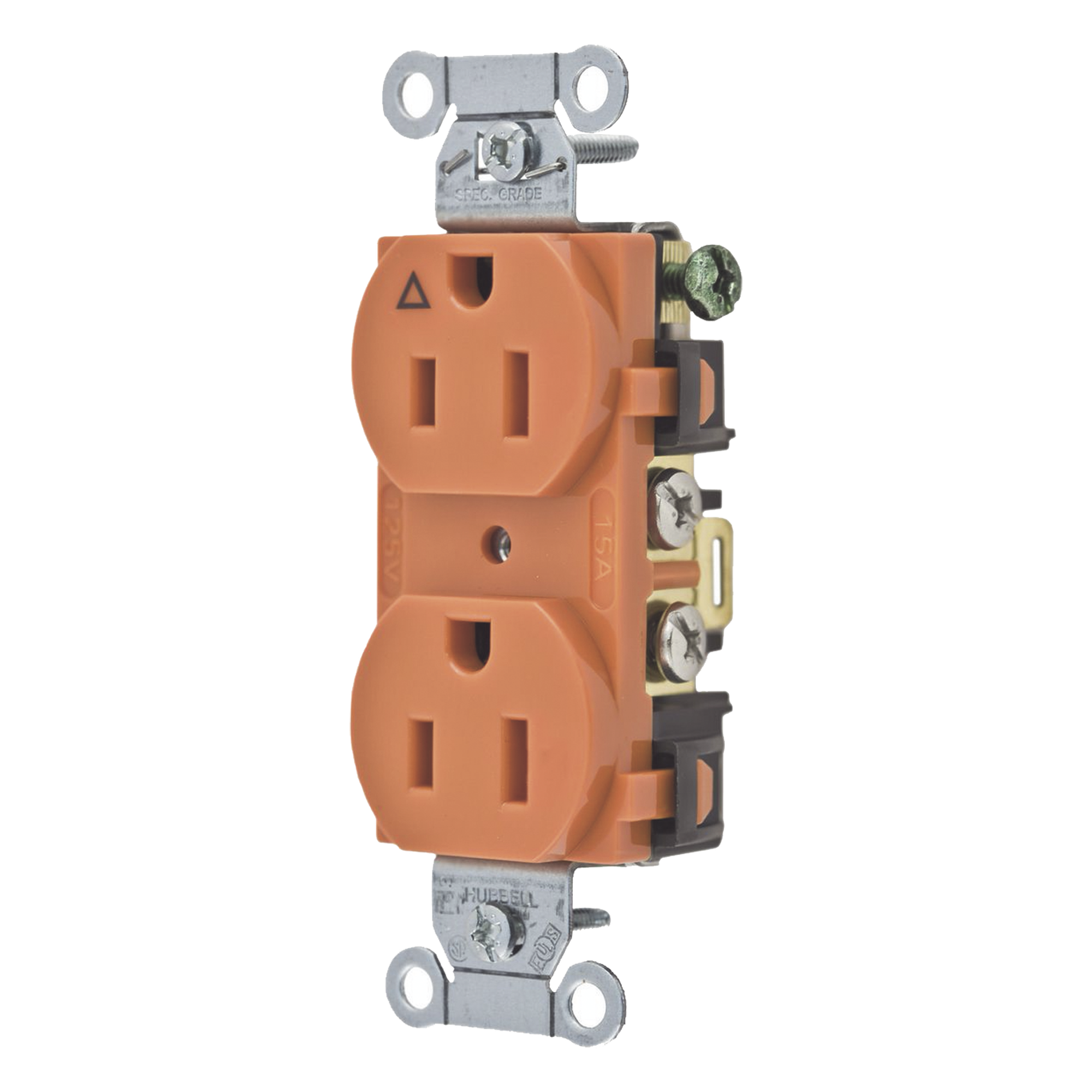 Contacto Dúplex / 15A 125V / 2 Polos 3 Hilos / NEMA 5-15R / Grado Comercial / Nylon / -40°C a 75°C — HUBBELL · SKU HUB-IG-5252