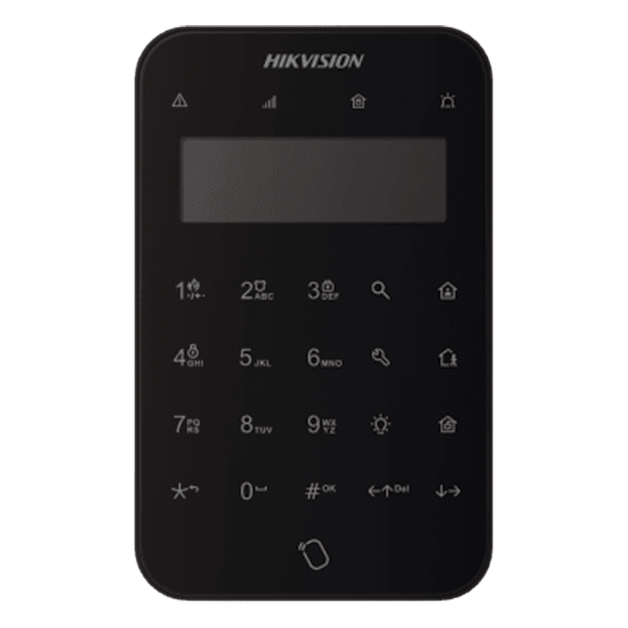 Teclado Inalámbrico / Pantalla LCD Táctil / Control de Relevadores / Cifrado AES-128 / 433 MHz / 2 Años Batería Standby — HIKVISION · SKU DS-PK1-LT-WB/BLACK