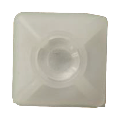 Base Autoadherible para Cinchos Práctica y Eficiente para la Organización y Fijación de Cables, Fabricada en Nylon Resistente y de Color Natural con una Medida de 19x19 mm, Paquete con 100 Piezas (4210-00001)