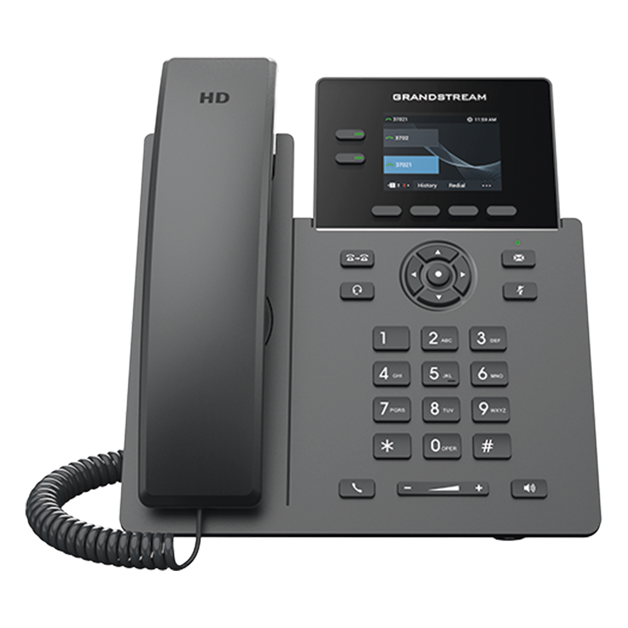Teléfono IP PoE / 2 Líneas / Pantalla LCD TFT 2.4 Pulgadas Color / 8 Botones Virtuales VPK / Conferencia 5 Vías / Audio HD / Seguridad Carrier-Grade — GRANDSTREAM · SKU GRP2610P