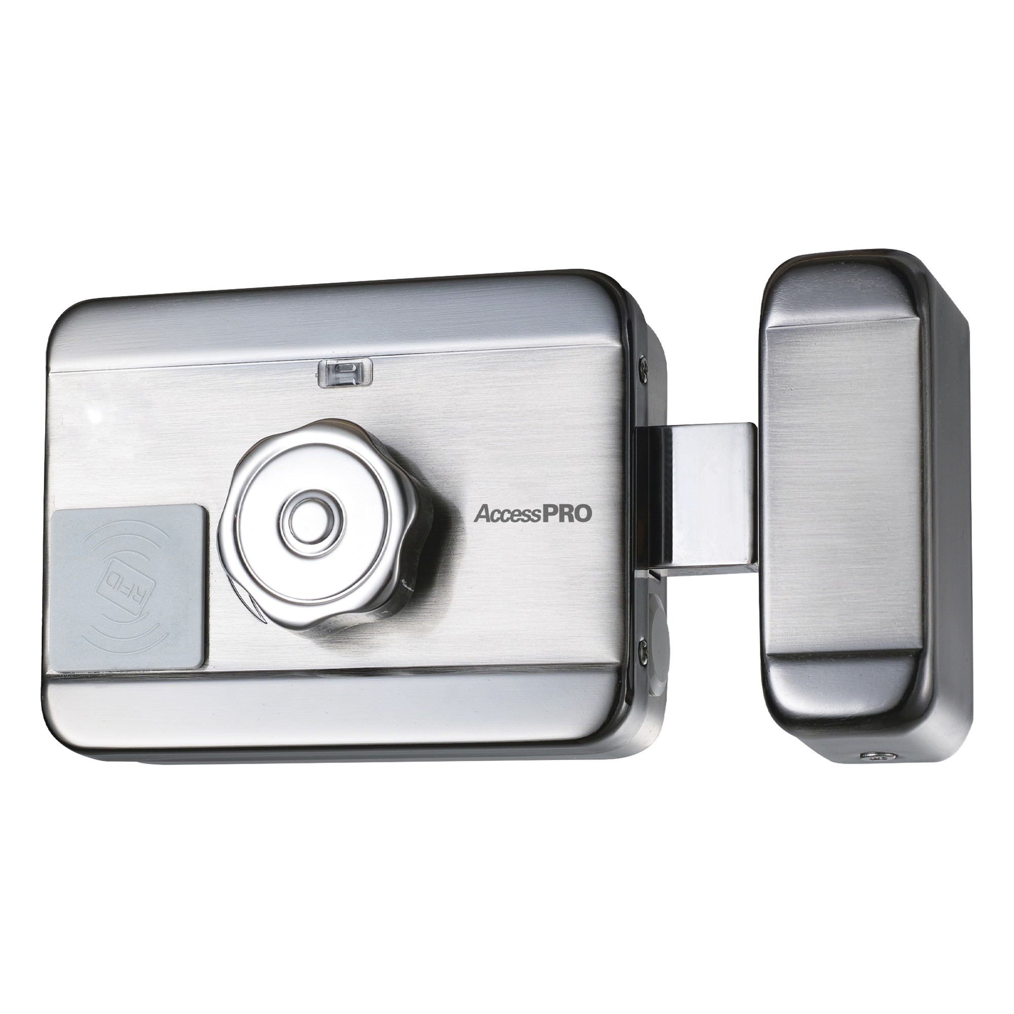 Cerradura Eléctrica Motorizada / Lector Proximidad EM 125 kHz / 1000 Tarjetas / 12 VCC / Exterior — ACCESSPRO · SKU ACCESSRIMMOTOR