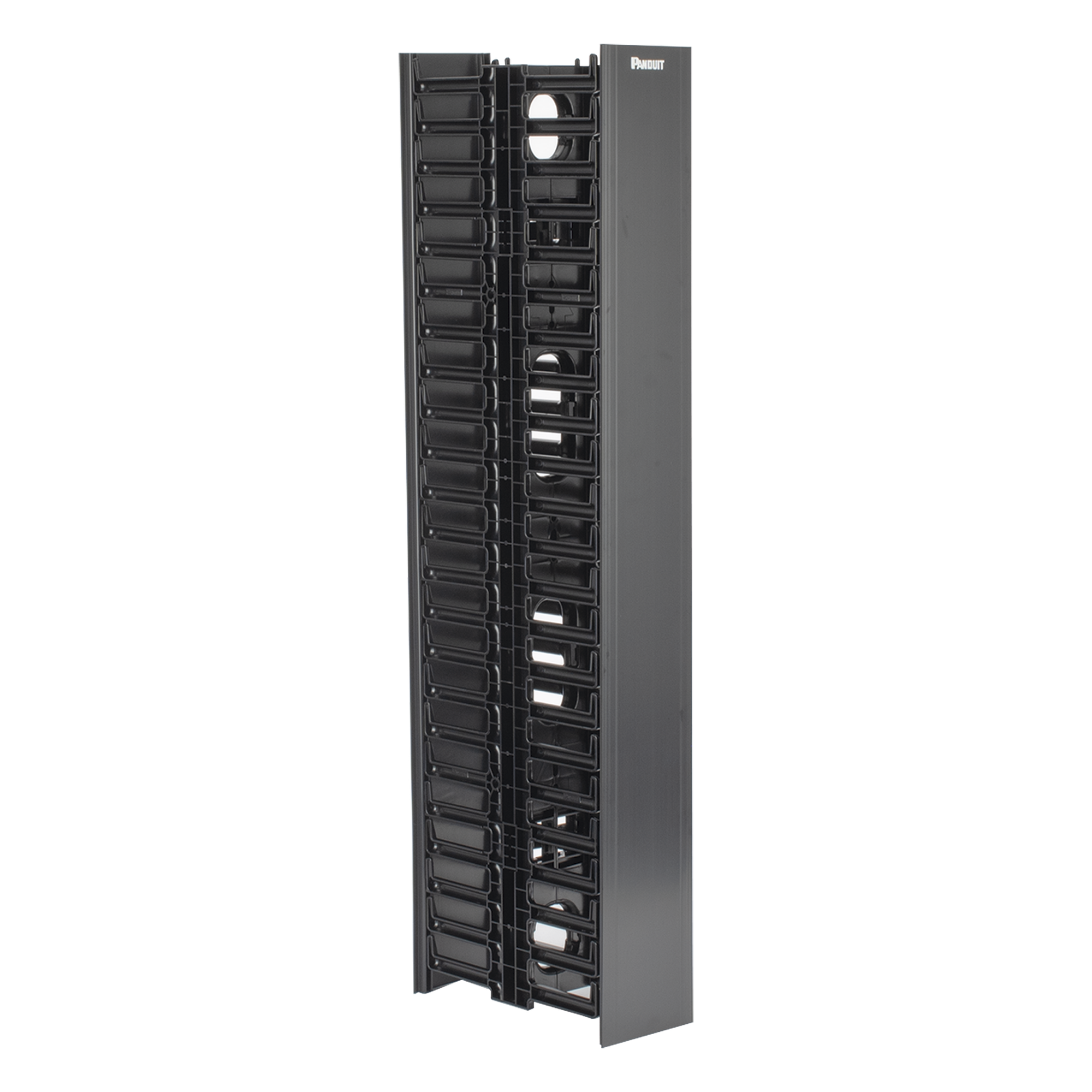 Organizador Vertical de Cable / Doble Frontal y Posterior / 22.5 UR / 4.9in Ancho / 41.5ft Altura / Negro