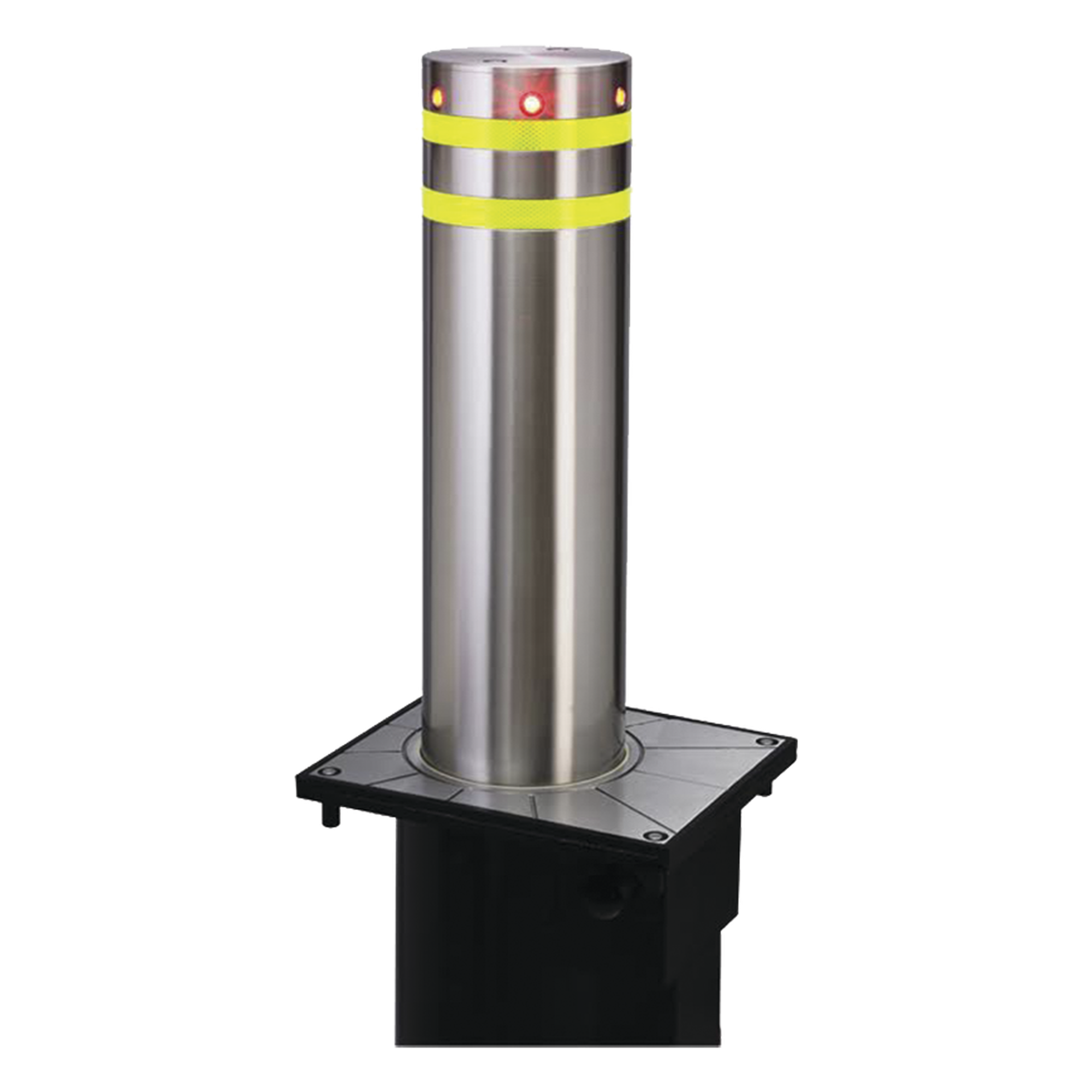 Bolardo Neumático / Acero Inoxidable 304 / Diámetro 275 mm / Elevación 750 mm / 3 a 5 s / 300,000 J / 100 Ciclos/Hora — ACCESSPRO · SKU XB-275