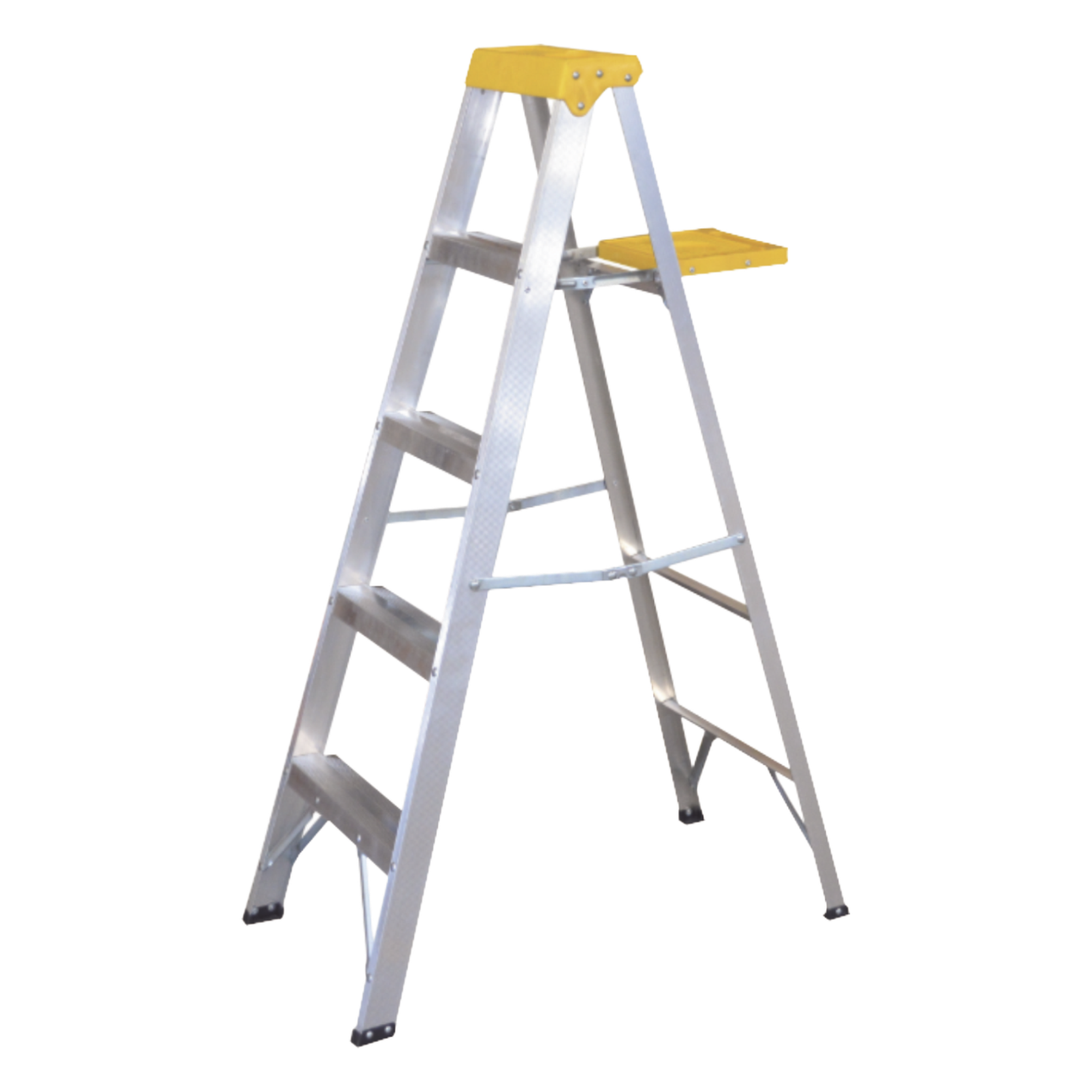Escalera Tipo Tijera / 5 Peldaños / Aluminio Tipo III / 1.83 m (6 ft) / Carga 90 kg / ANSI A14.2 — SURTEK · SKU SYS-ET5
