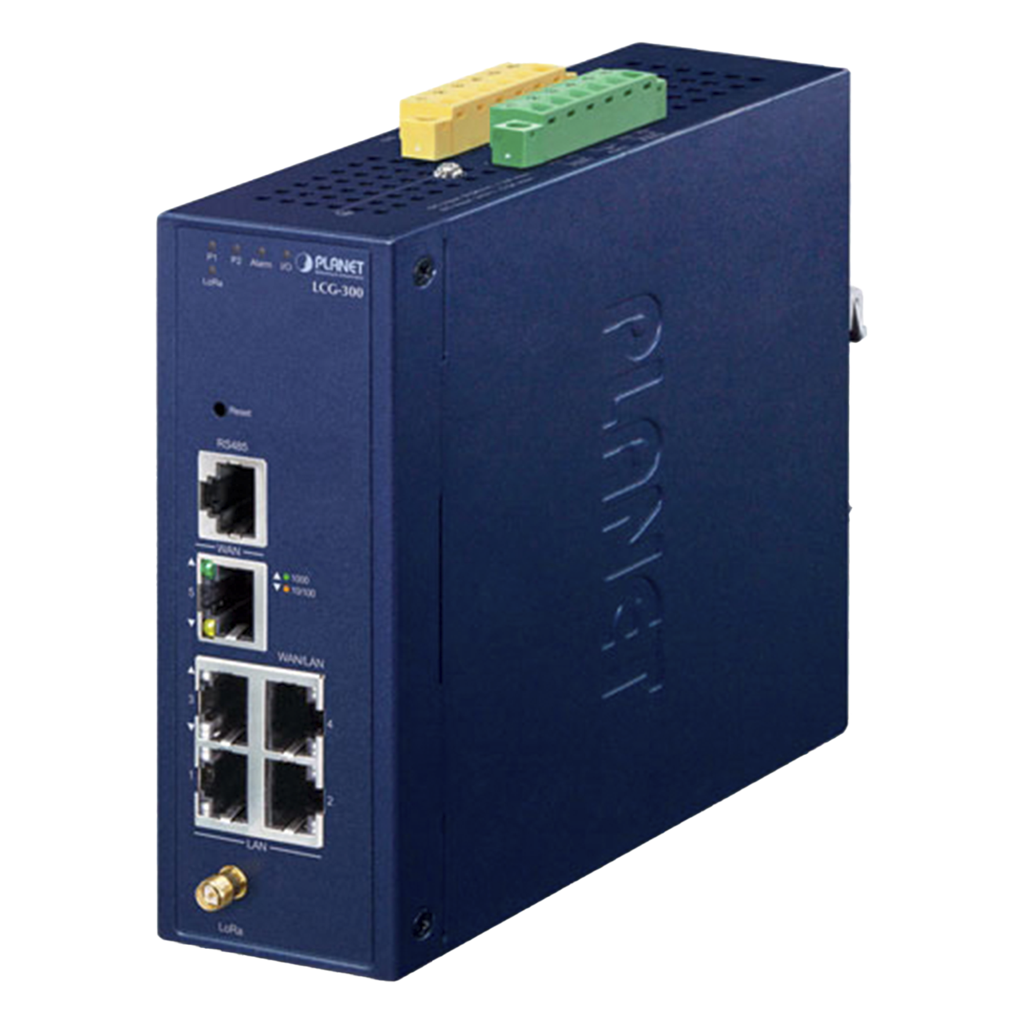 (LoRa) Gateway Industrial LoRaWAN con 5 puertos 10/100/1000T, Banda de 902 a 928 MHz,  Con 2 Entradas y Salidas Digitales
