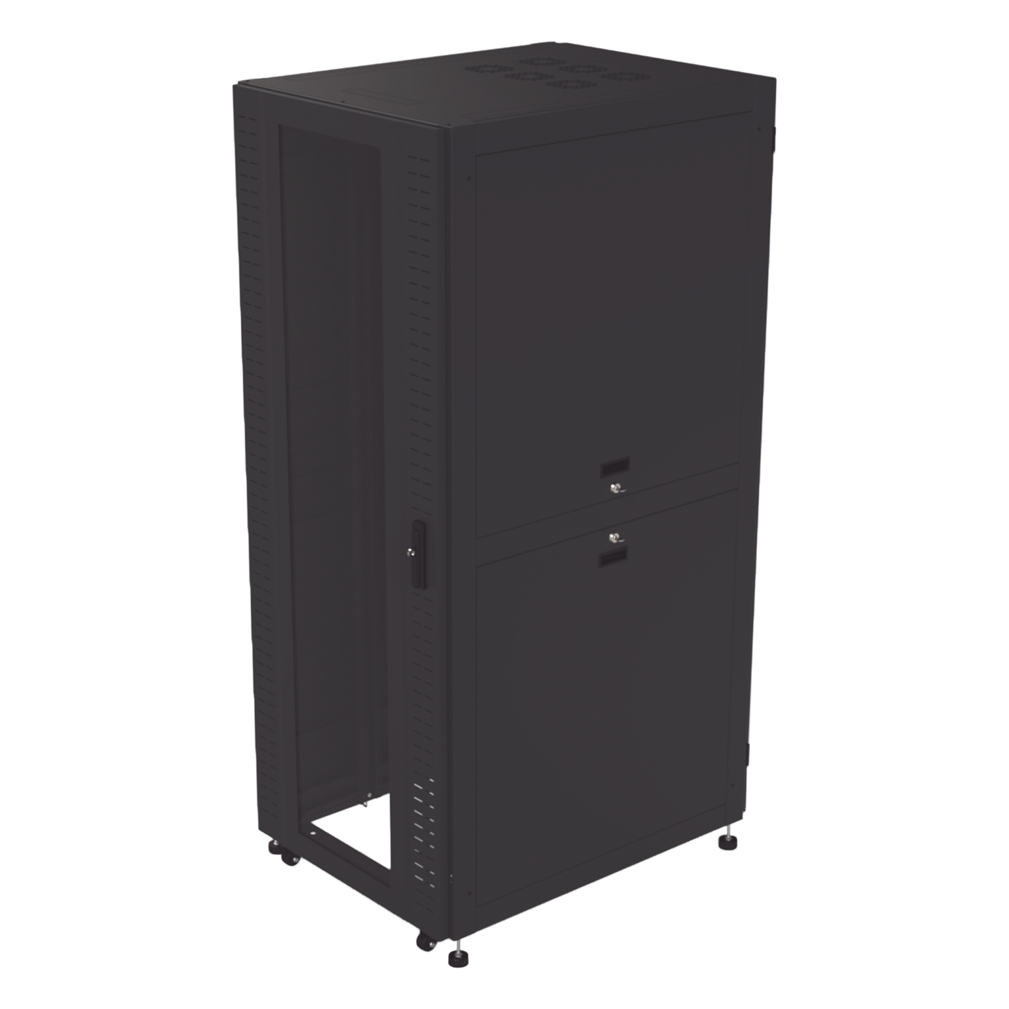 Gabinete Rack 19" / 42UR / 800 x 1000 mm / Acero / Carga 1268 kg / Puerta con Cristal Templado