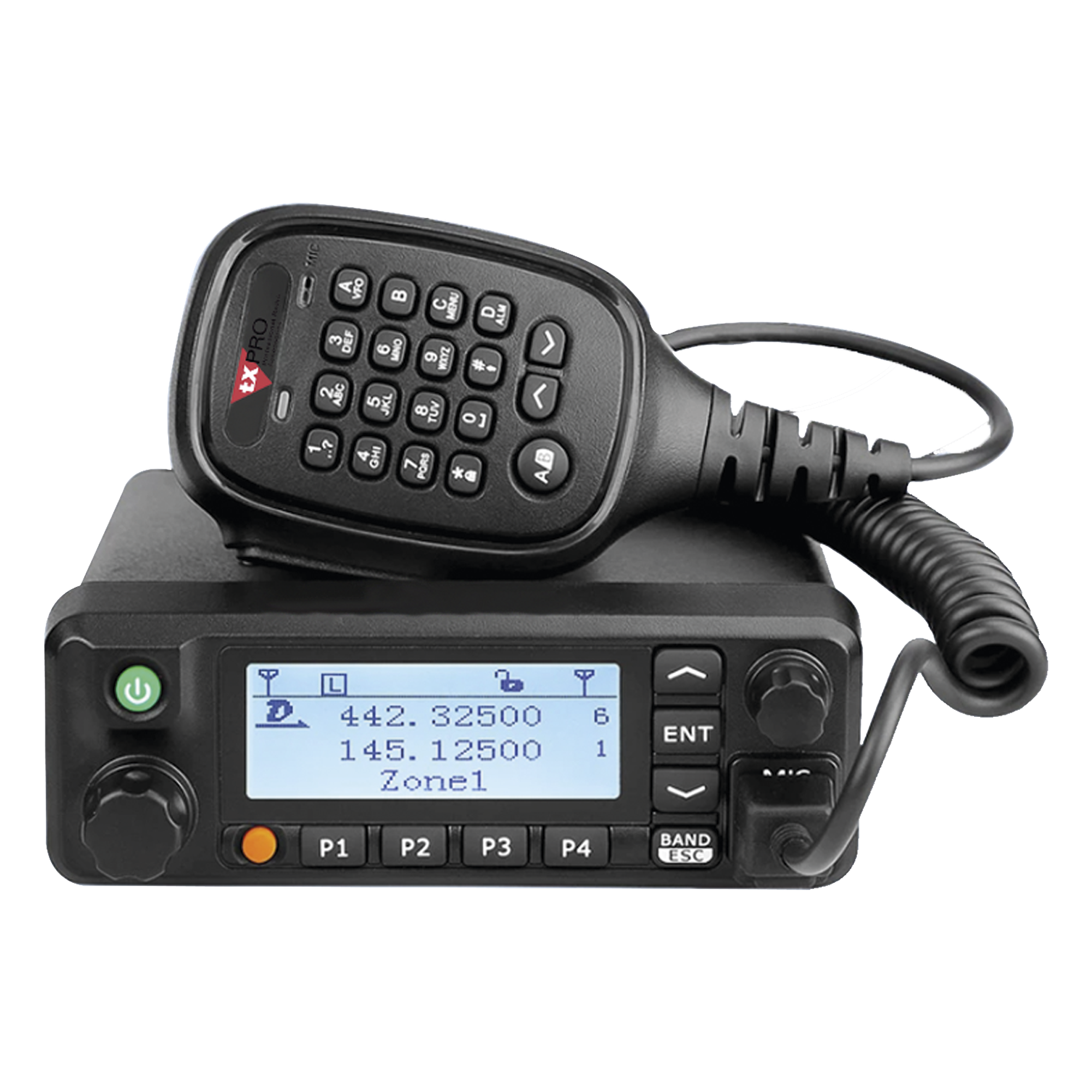 Radio Móvil DMR Doble Banda / VHF 136-174 MHz / UHF 400-480 MHz / 45W VHF / 35W UHF / 1000 Canales / Cifrado Digital / MIL-STD-810 / DTMF