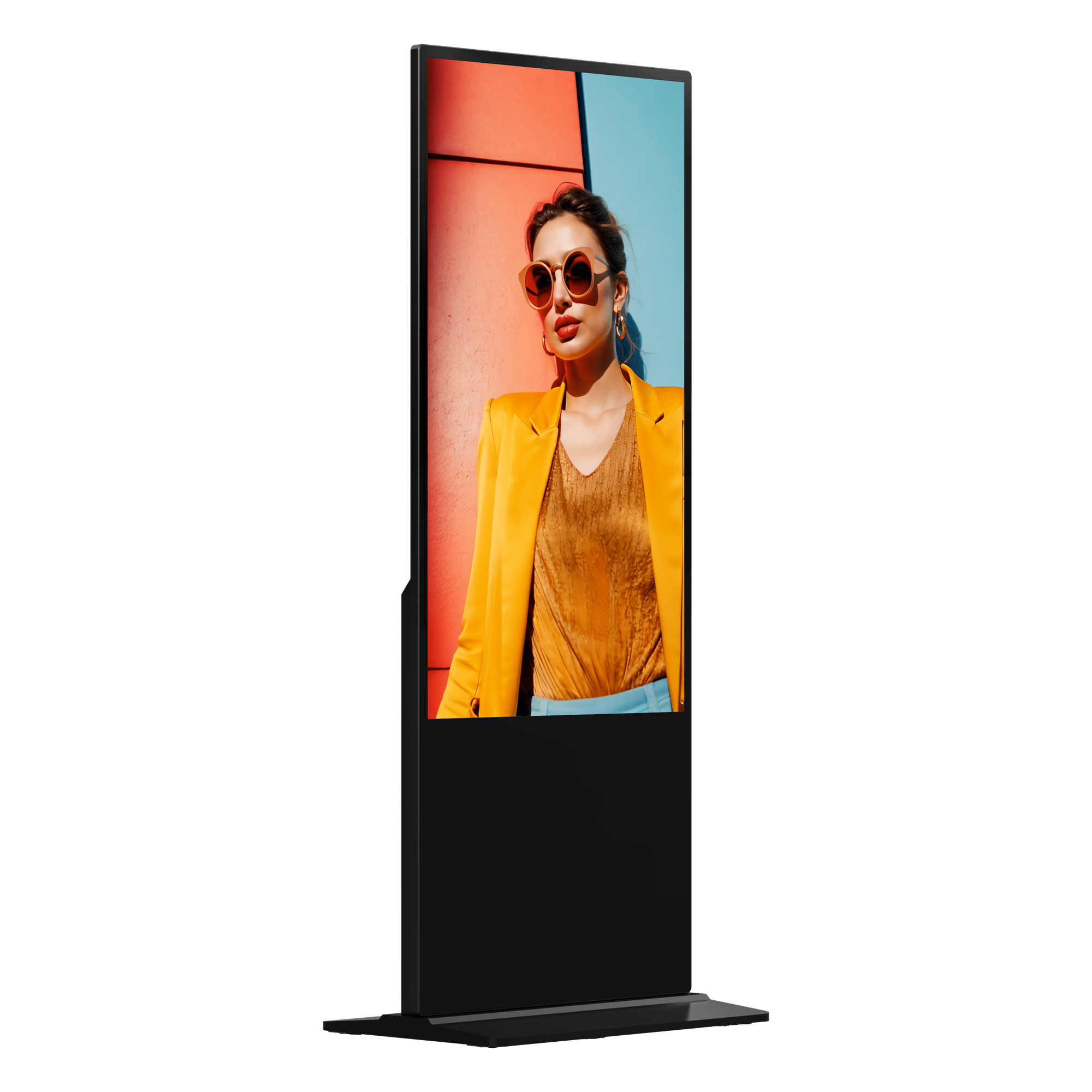 Tótem Digital Signage / Pantalla 55" 4K UHD / 500 Nits / Android 13 / Wi-Fi y Bluetooth 5.4 / 4 Ruedas / Operación 24/7