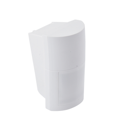 Detector de Movimiento Pasivo / Inalambrico (alimentación) / Altura de montaje 0.8m a 2.7 m  ajustable  / 100% Exterior / Compatible con cualquier panel de alarma