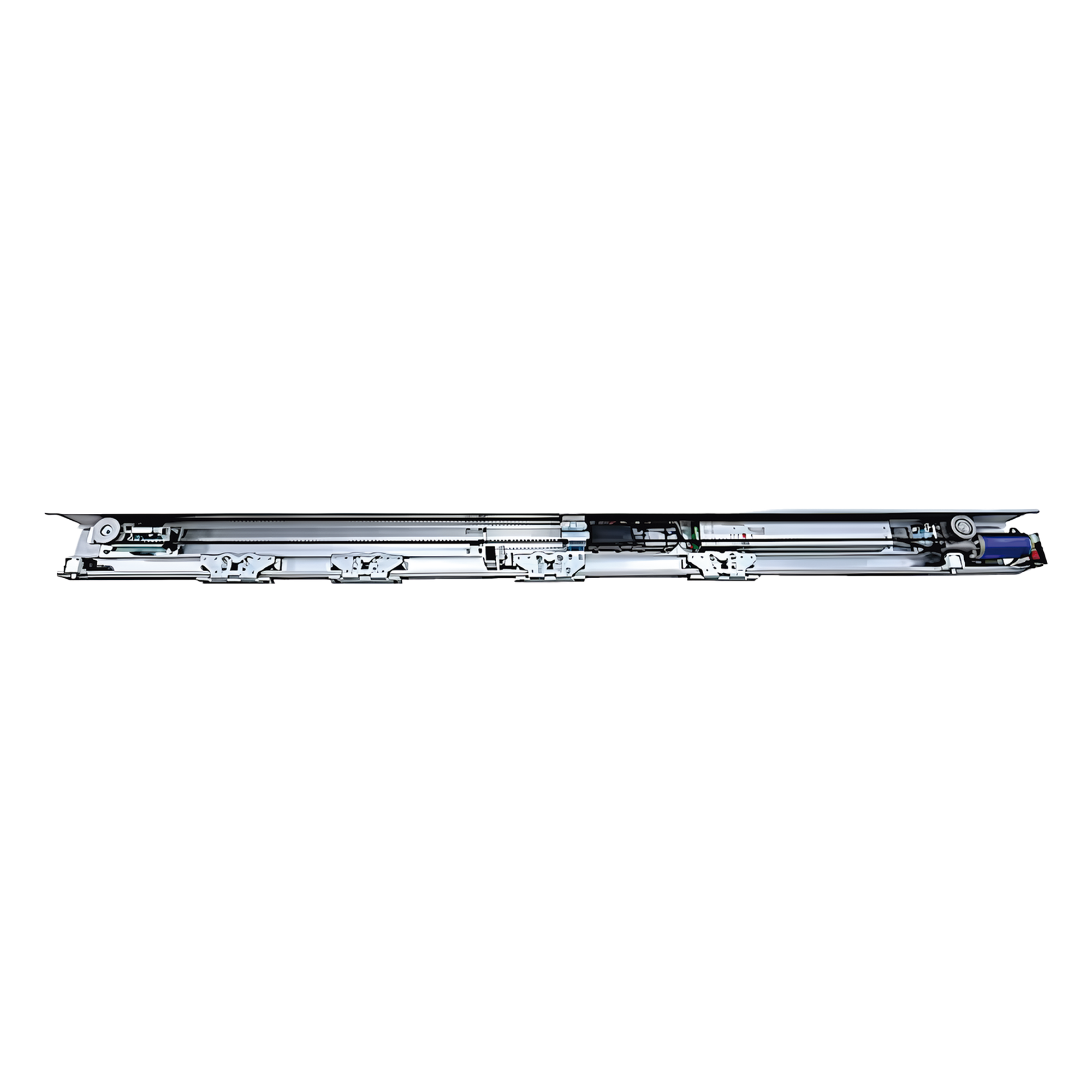 Operador Automático para Puertas Corredizas / Motor DC sin Escobillas / Carga 2 × 120 kg / Velocidad 10 a 42 cm/s / Sincronizable / Batería de Respaldo Opcional — DORMAKABA · SKU DK120