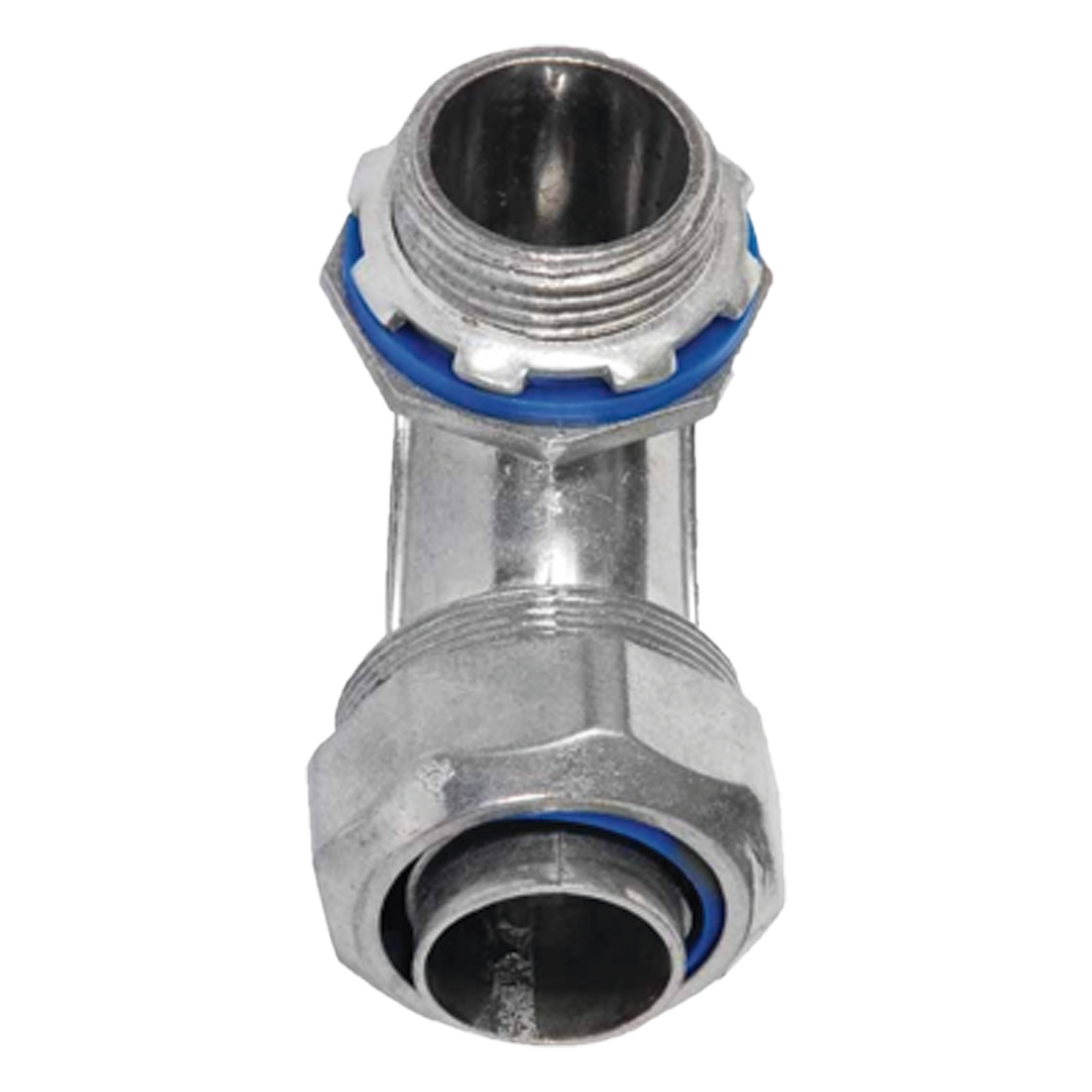 Conector Curvo para Tubo Liquidtight / 1/2" (13 mm) / Acabado Bruñido Brillante / NEMA FB-1 / UL 514B — ANCLO · SKU ANC-HLC-12