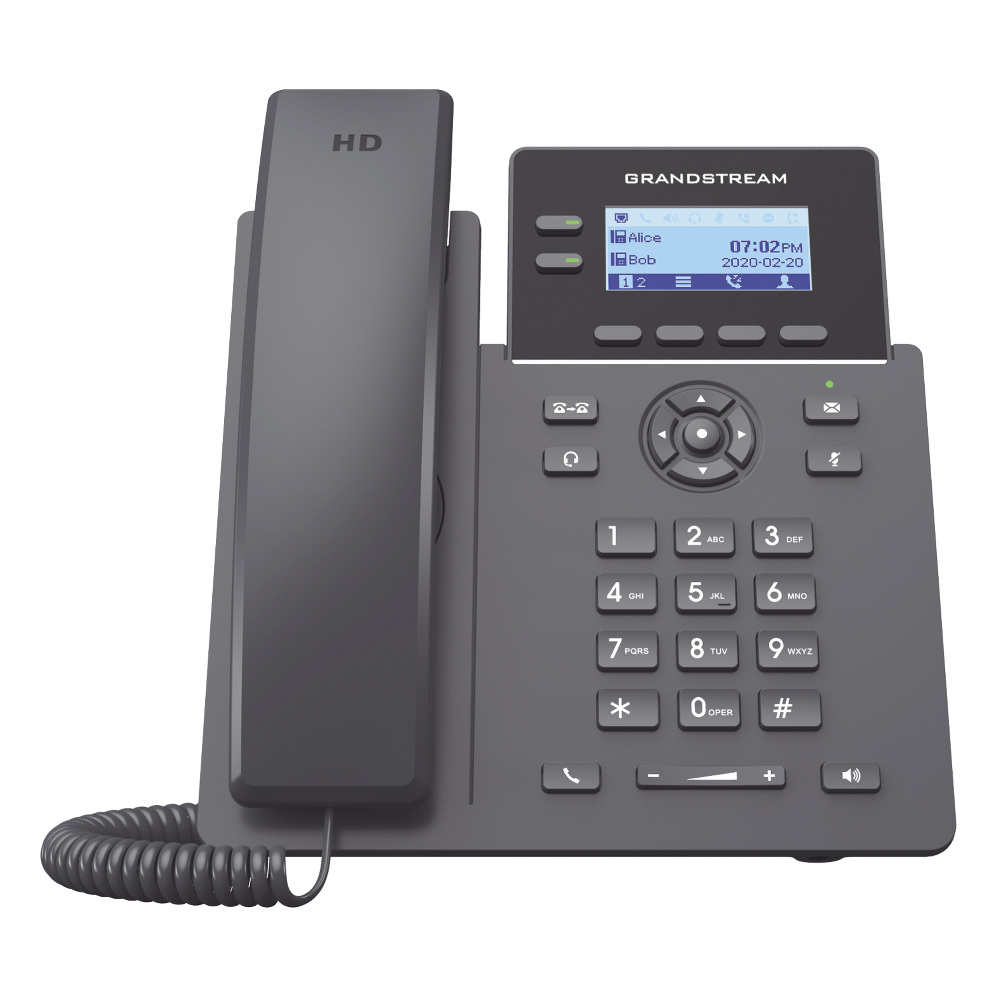 Teléfono IP / 2 Líneas SIP / 4 Cuentas / PoE / Conferencia 5 Participantes / Noise Shield / EHS — GRANDSTREAM · SKU GRP-2602P