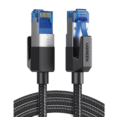 Cable Ethernet Cat8 / 40 Gbps / 2000 MHz / F/FTP / 5 m (16.40 ft) / Nylon Trenzado — UGREEN · SKU 80433