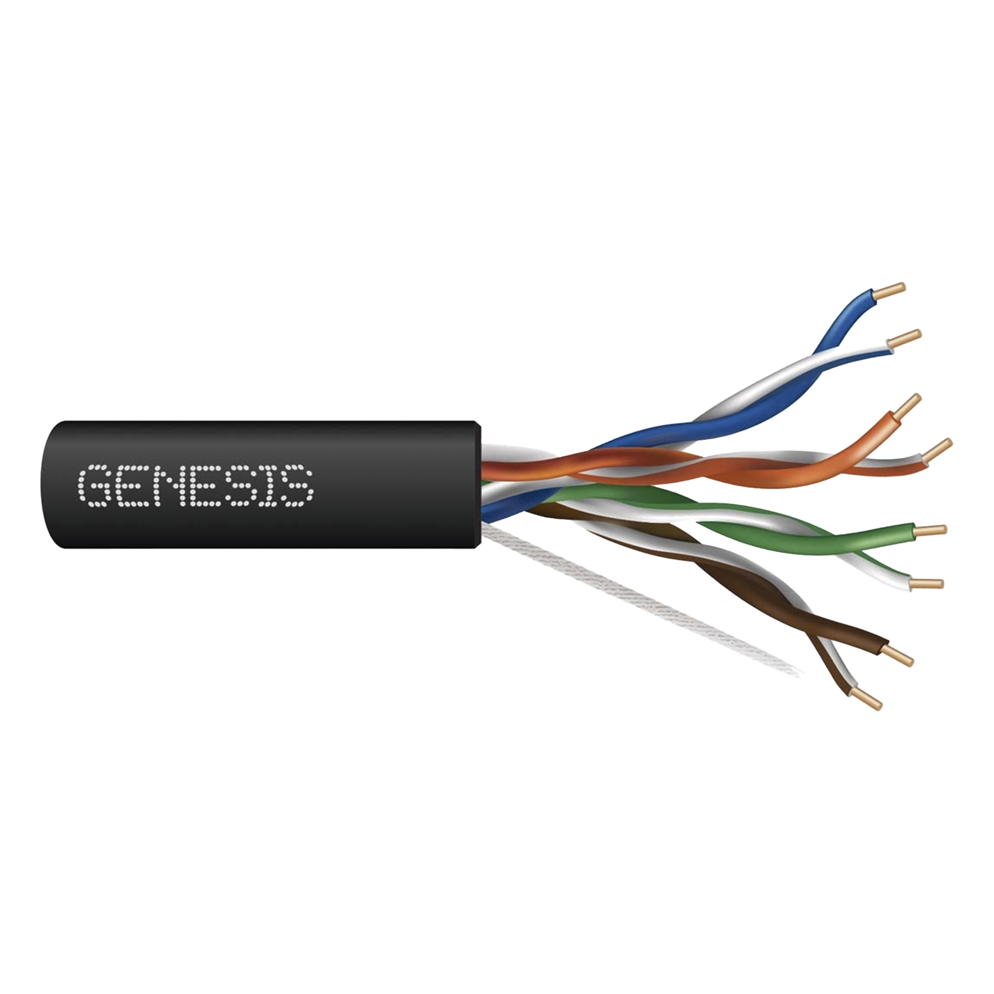 Cable UTP Cat6 / 4 Pares / Cobre Sólido / 305 m (1000 ft) / Resistencia UV / Certificación CMR / 350 MHz — GENESIS · SKU 6360-1108