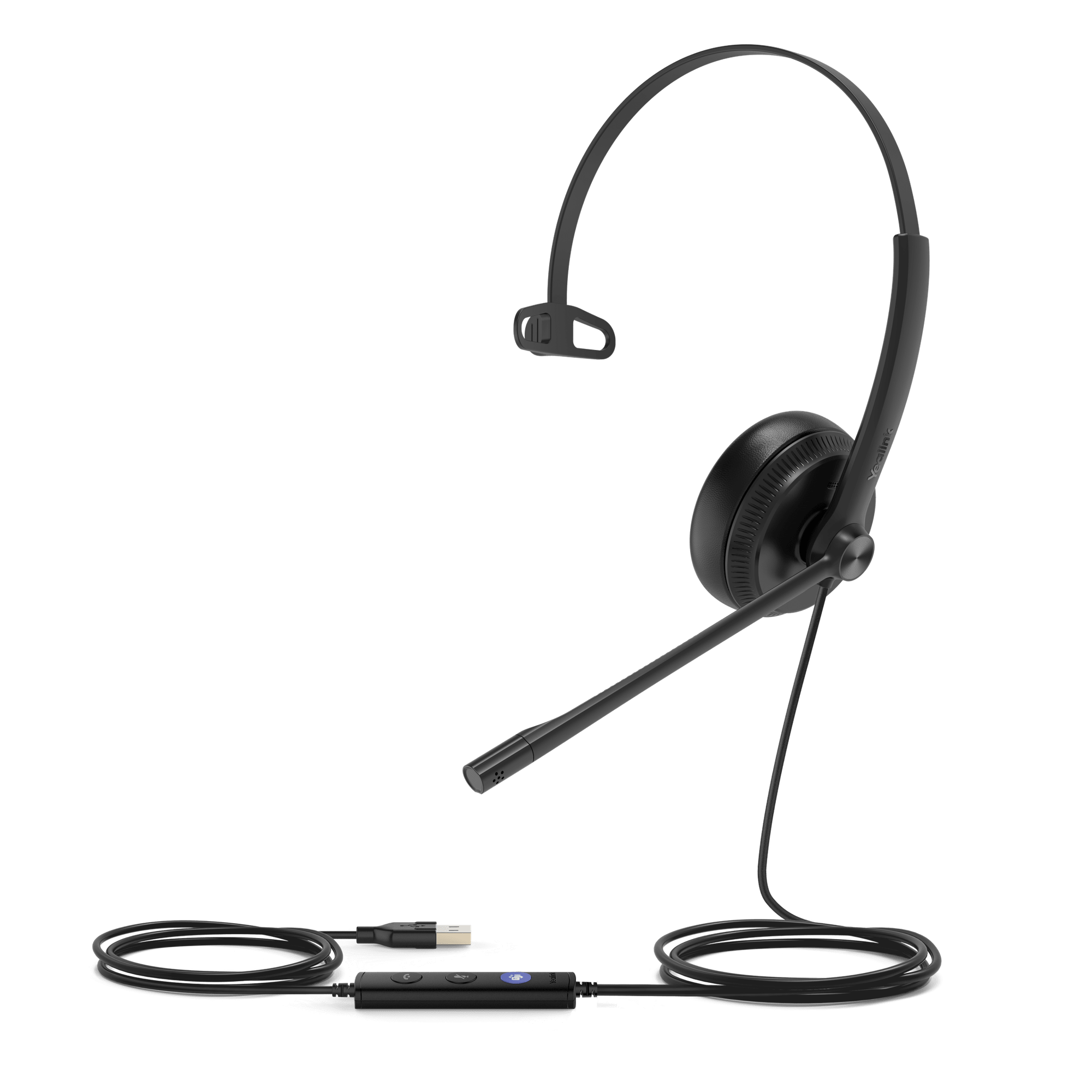 Auricular USB Monoaural / Cancelación de Ruido Pasiva / USB-A Plug-and-Play / Indicador de Ocupado / Active Protection / Compatible Windows y Mac — YEALINK · SKU UH34-MONO-TEAMS