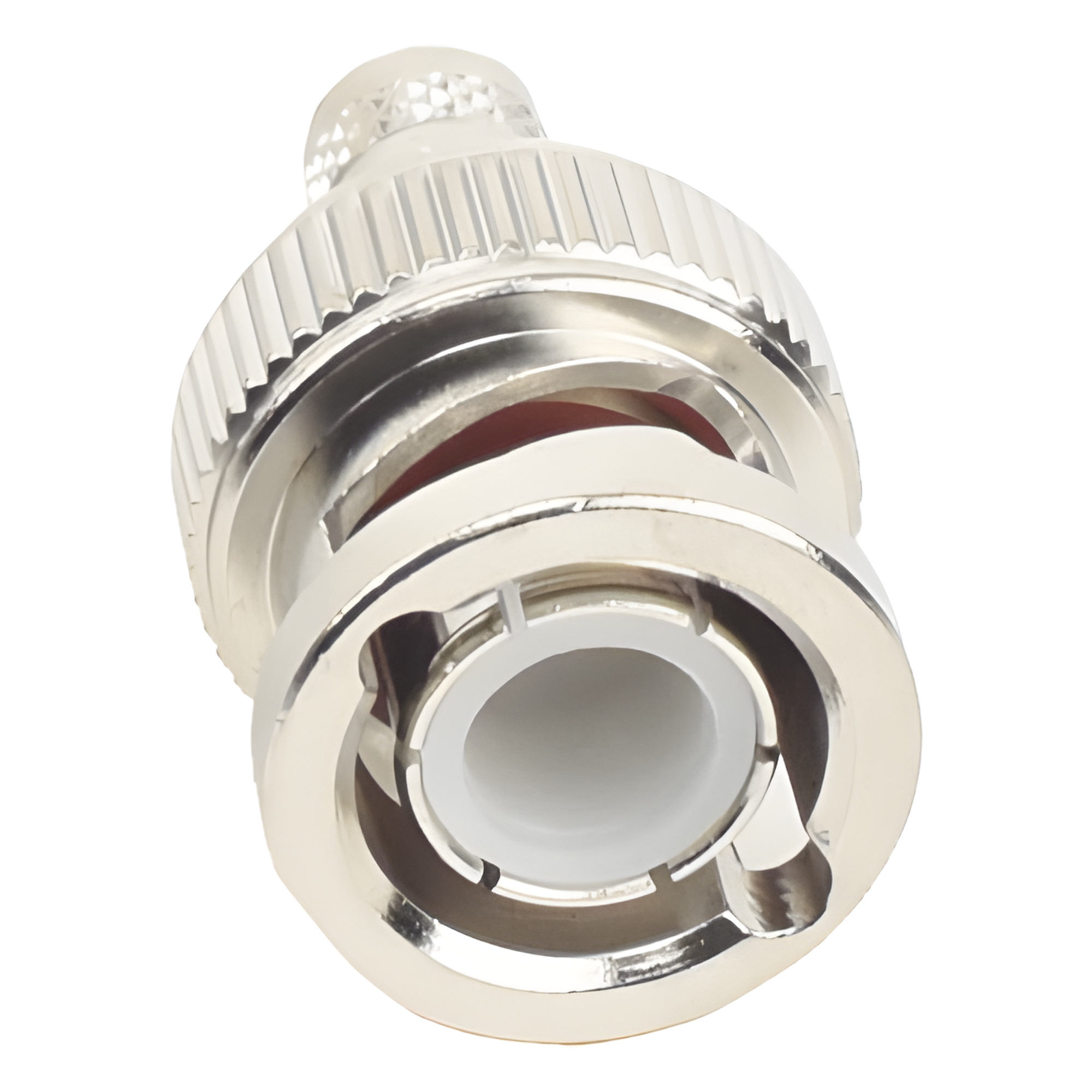 Conector BNC Macho / Anillo Plegable / RG-8/X / LMR-240 / Belden 9258 / Cuerpo Bronce Niquelado