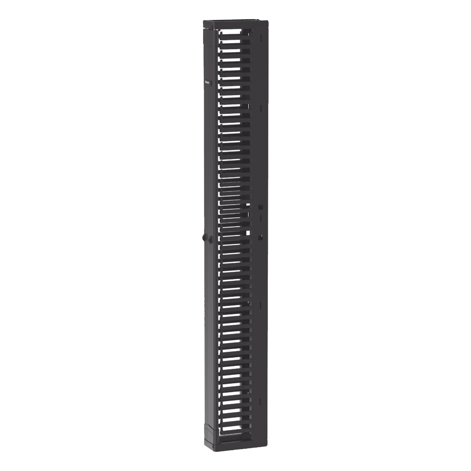 Organizador de Cables Vertical / Alta Densidad 45U / Ancho 6 in (152.4 mm) / Solo Frontal / Tapa de Acero / Rack Abierto EIA