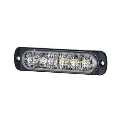 Luz Auxiliar de 12 LED, Rojo/Claro, Lente Transparente, SAE