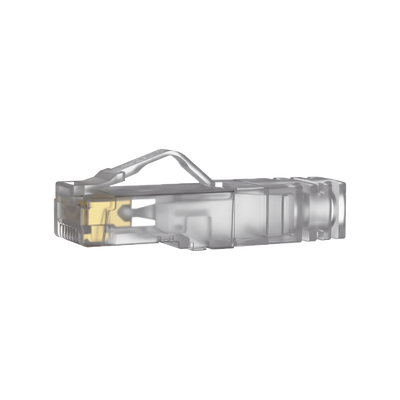 Plug RJ45 Cat6A, Para Cable UTP de Calibre 23-24 AWG, Chapado en Oro de 50 Micras, Paquete de 100 Piezas