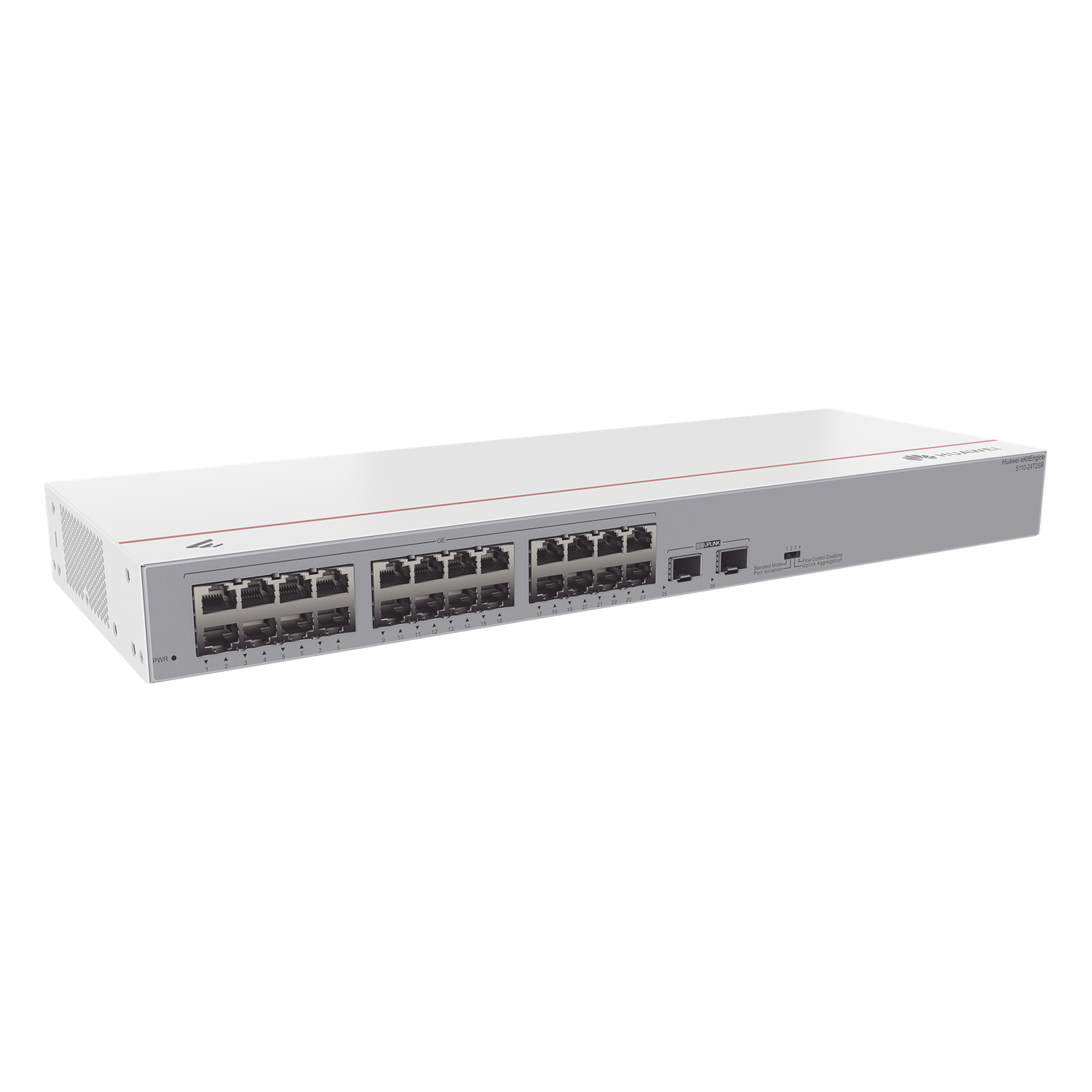 Switch Gigabit No Administrable / 24 puertos 10/100/1000 Mbps  / 2 Puertos SFP Uplink — HUAWEI · SKU S110-24T2SR