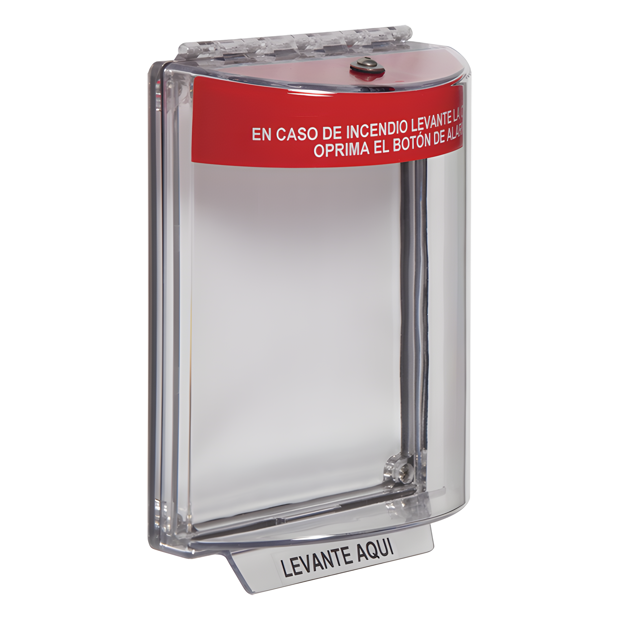 Cubierta Protectora de Policarbonato / Montaje Empotrado / Rango Térmico -40 a 121 °C / Diseño Compacto 103x151 mm / Texto de Incendio en Español — STI · SKU STI-13010FR-ES