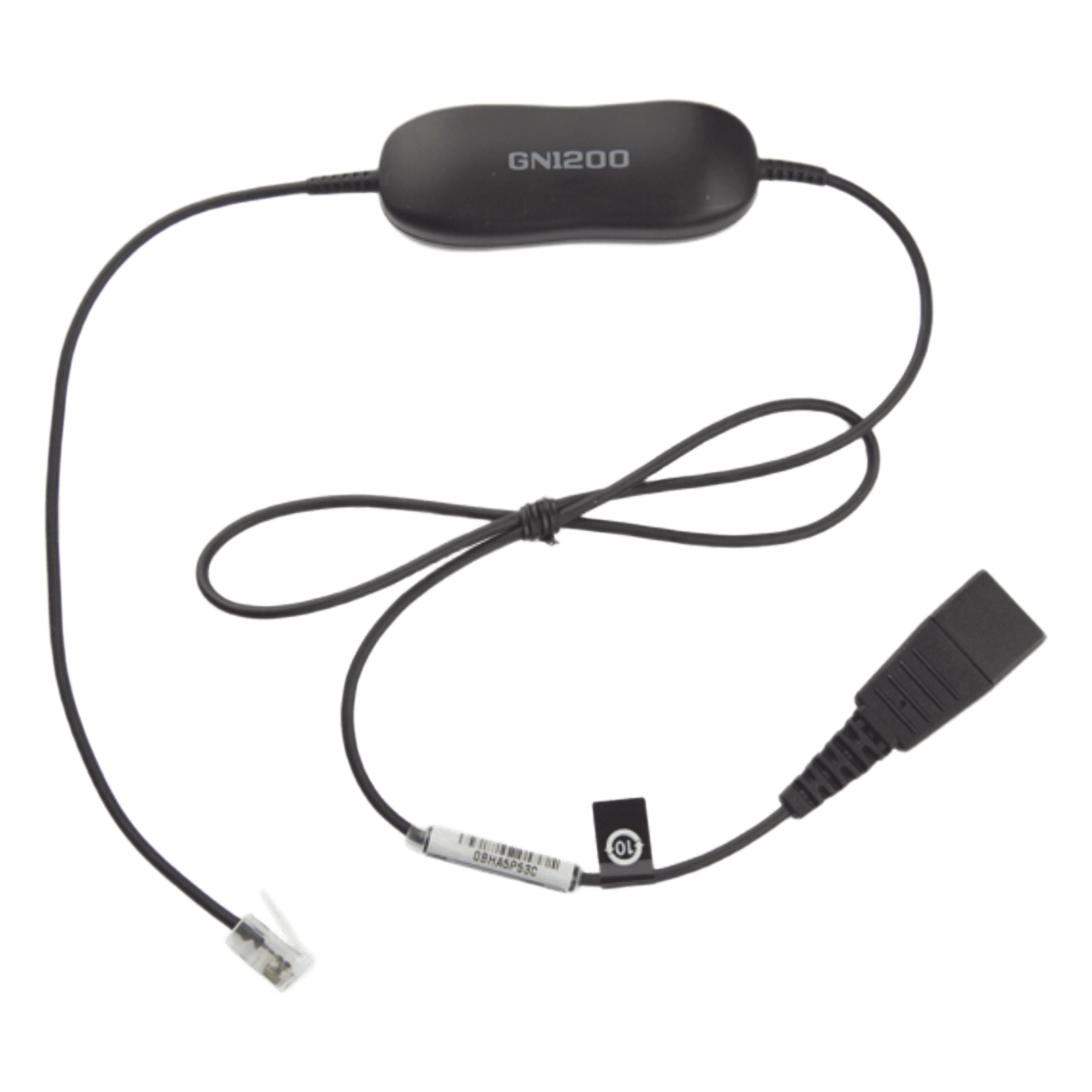 Cable Adaptador de Auricular / Conector QD a RJ-9 / 8 Configuraciones / Amplificación de Micrófono / 80 cm (2.6 ft) o 200 cm (6.6 ft) — JABRA · SKU GN-1200-S