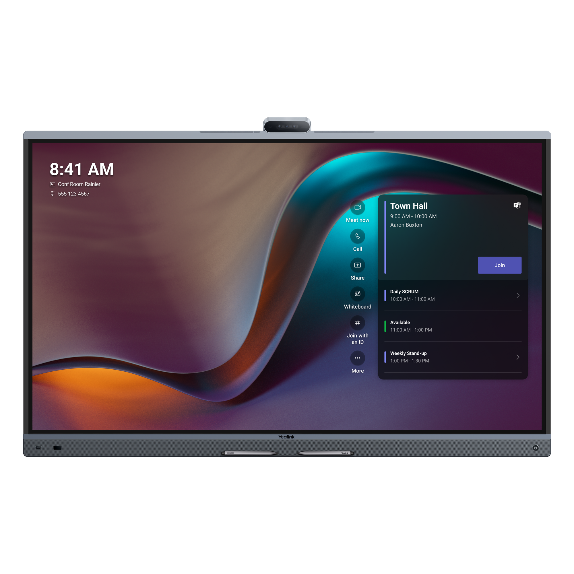 Centro de Colaboración Inteligente / Pantalla 4K UHD 65'' / Triple Cámara 50 MP / Zoom Híbrido 16x / Audio AI 12 m (39.4 ft) / 20 Puntos Táctiles / Wi-Fi 6 — YEALINK · SKU MB-65-PRO-A02
