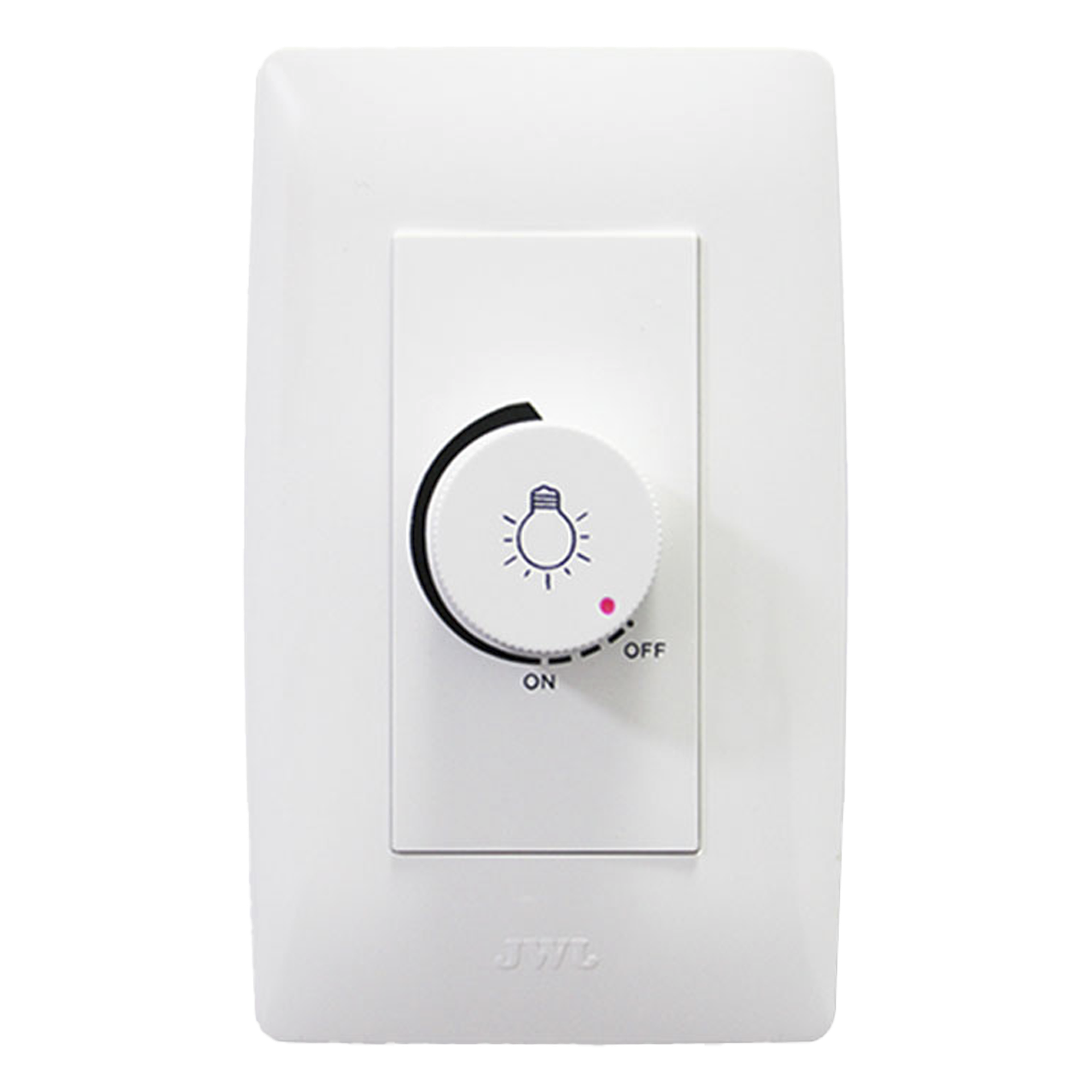 Dimmer Rotativo / 300W / 127 V~ 60 Hz / Instalación en Muro / Blanco Semi Brillante / 11.8 x 7.8 x 3 cm — JWJ · SKU JTL-B72-29