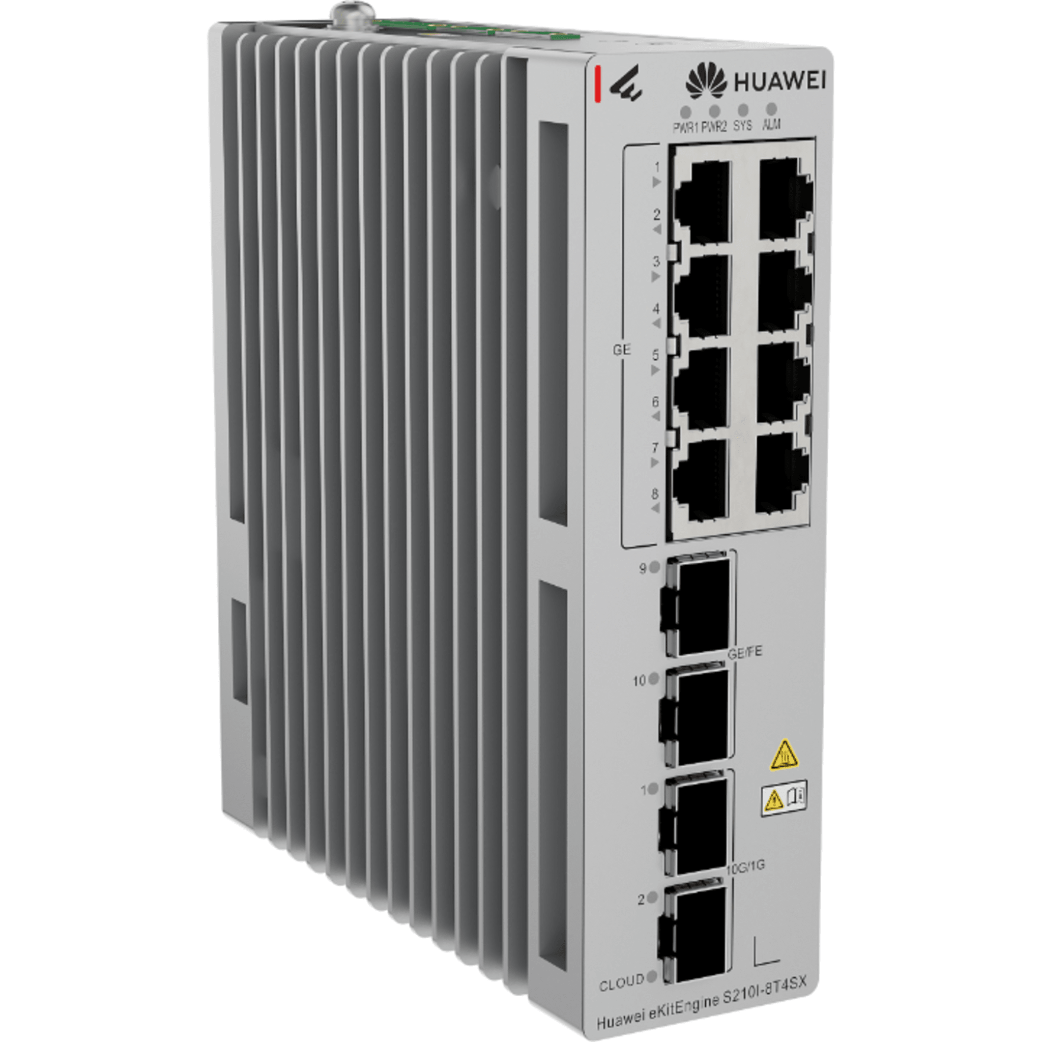 Switch Industrial eKit / 8 Puertos Gigabit + 2 SFP + 2 SFP+ / Montaje en Riel DIN / Fuente Redundante 1+1 : 9.6 a 50 VCD / Libre de licenciamiento / Gestión gratuita desde la Nube