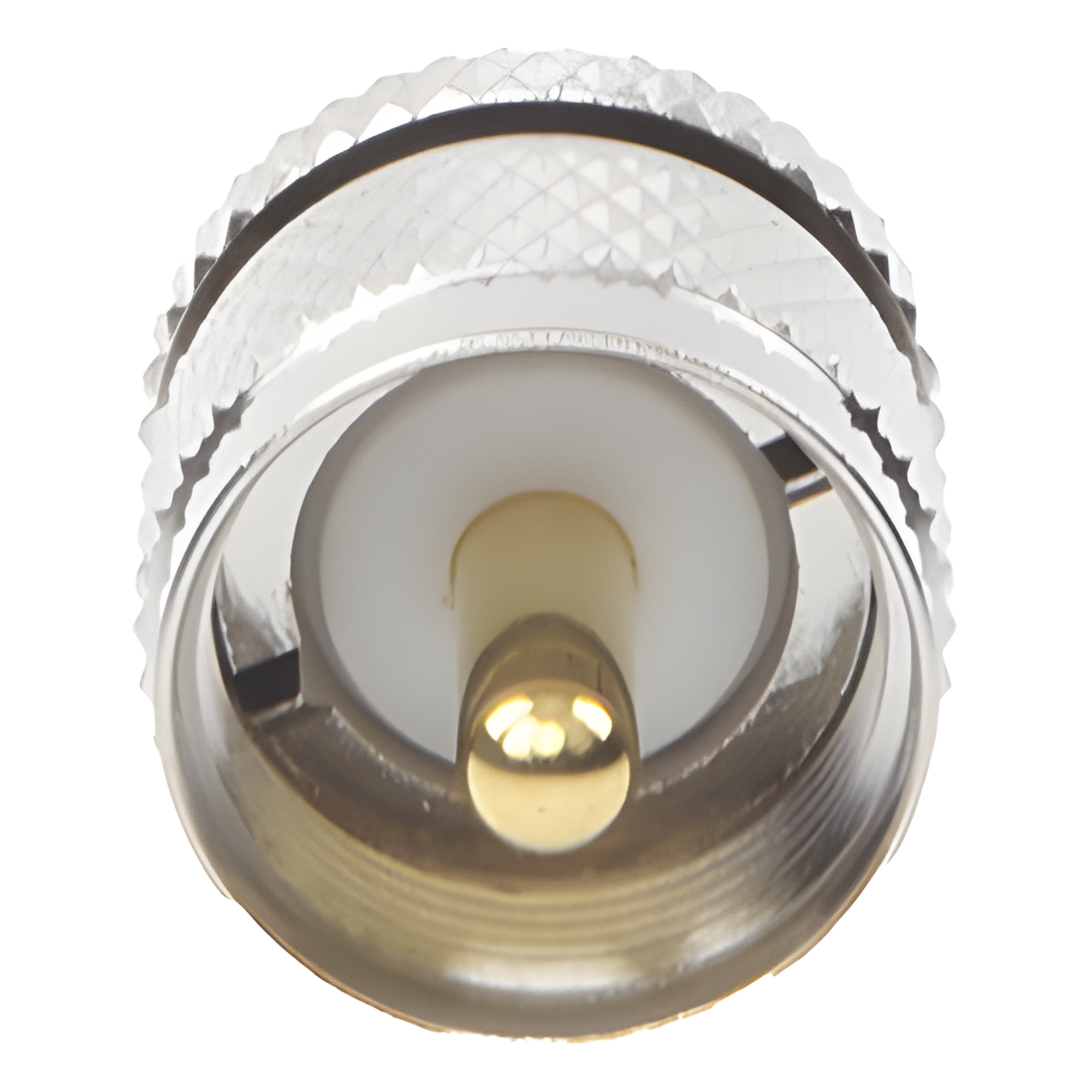 Adaptador RF en Línea / SMA Hembra a UHF Macho (PL-259) / Cuerpo Bronce Niquelado / Contacto Oro / Aislante Teflón