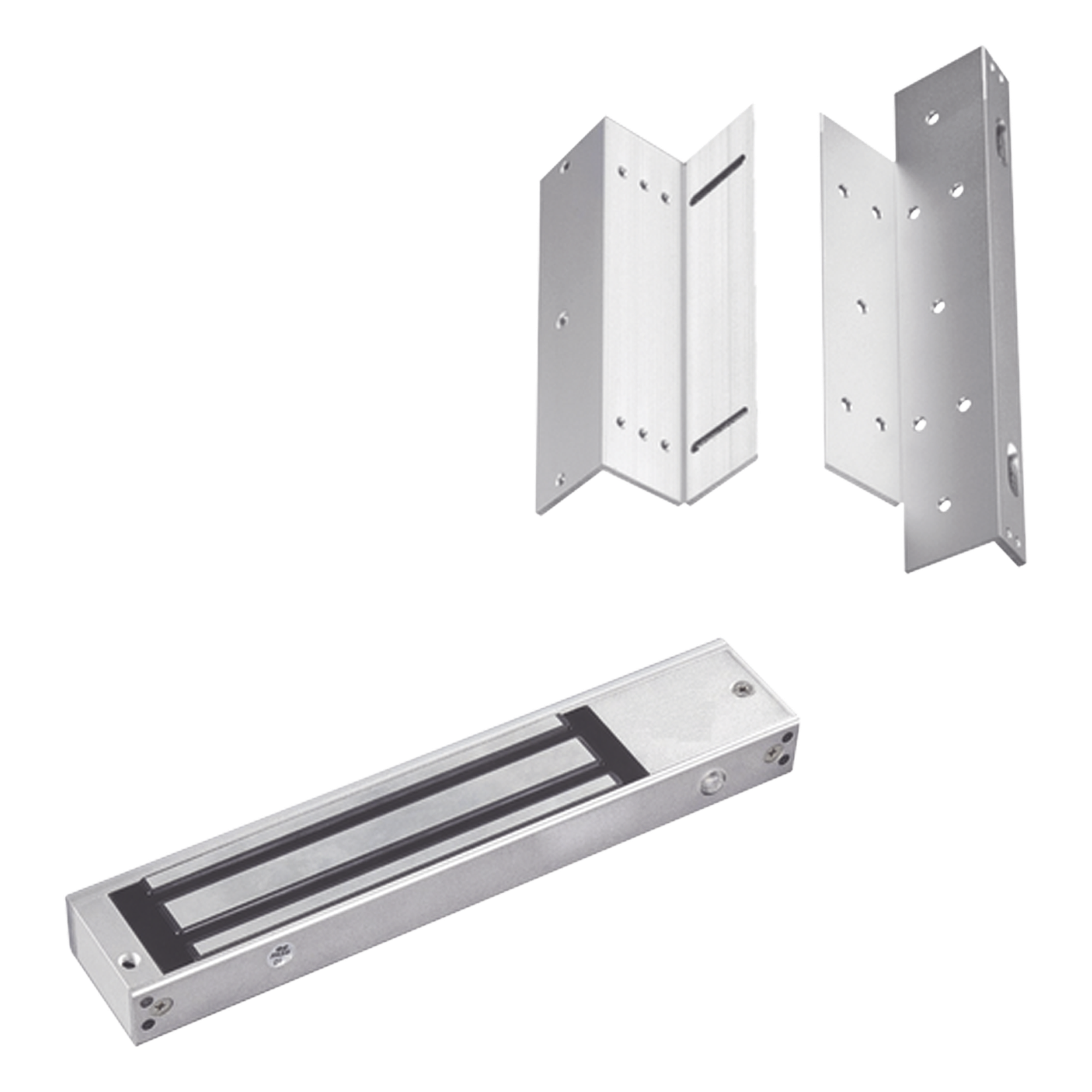 Kit de Control de Acceso / Chapa Magnética 280 kg (600 lbs) / Brackets Ajustables L y Z / LED Indicador de Estado / Aluminio Reforzado — ACCESSPRO · SKU MAG600NLEDK