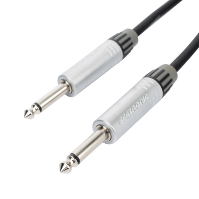 Cable de Audio Estéreo / Plug 1/4 in a Plug 1/4 in / Conectores Seetronic / Triple Blindaje / Longitud 3 m (9.8 ft) / Carcasa Cromada — COSMICONN · SKU CMC-PS-PS-L-3M