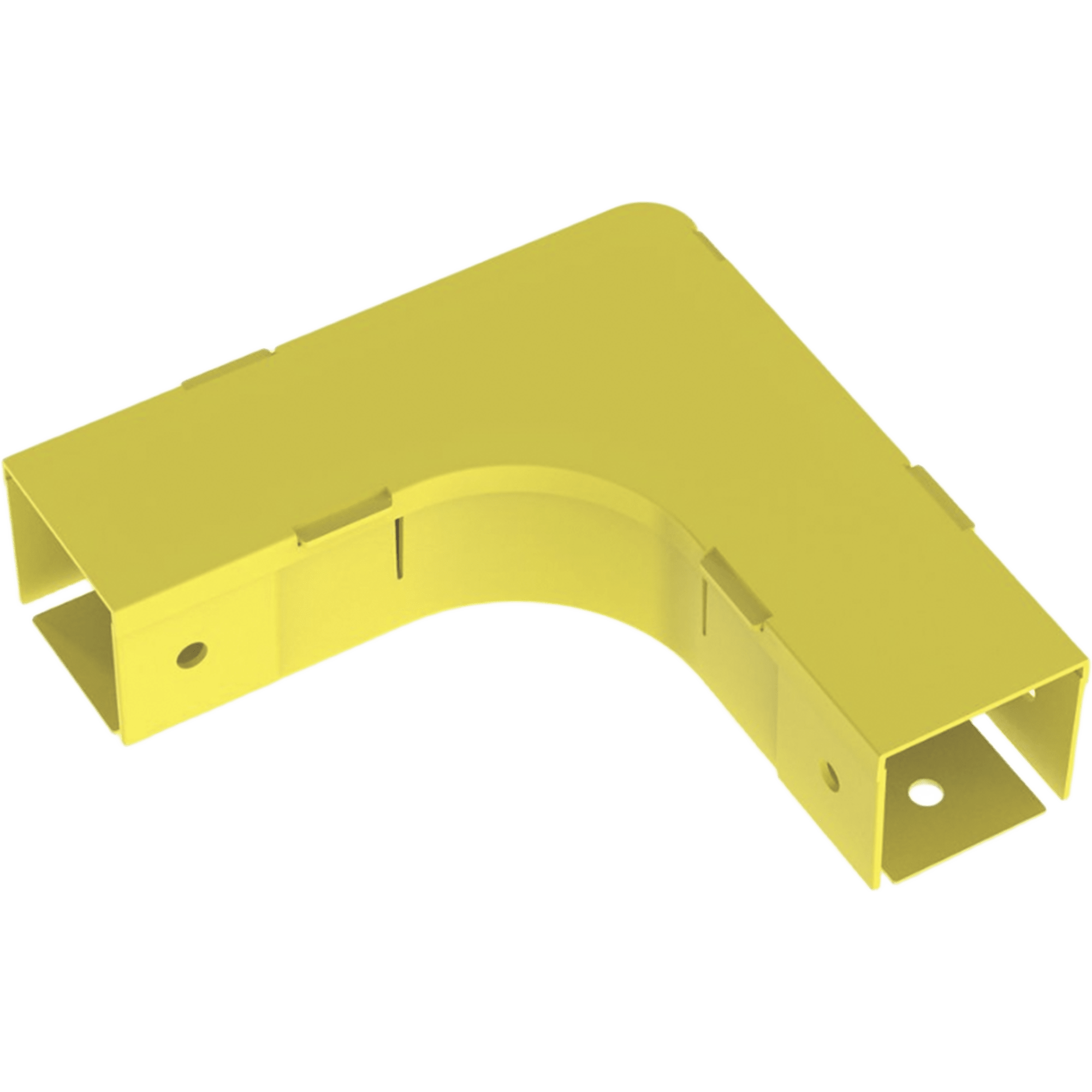 Ángulo Recto a 90º Horizontal con Tapa, Para Canaletas FiberRunner™ 2X2, Color Amarillo